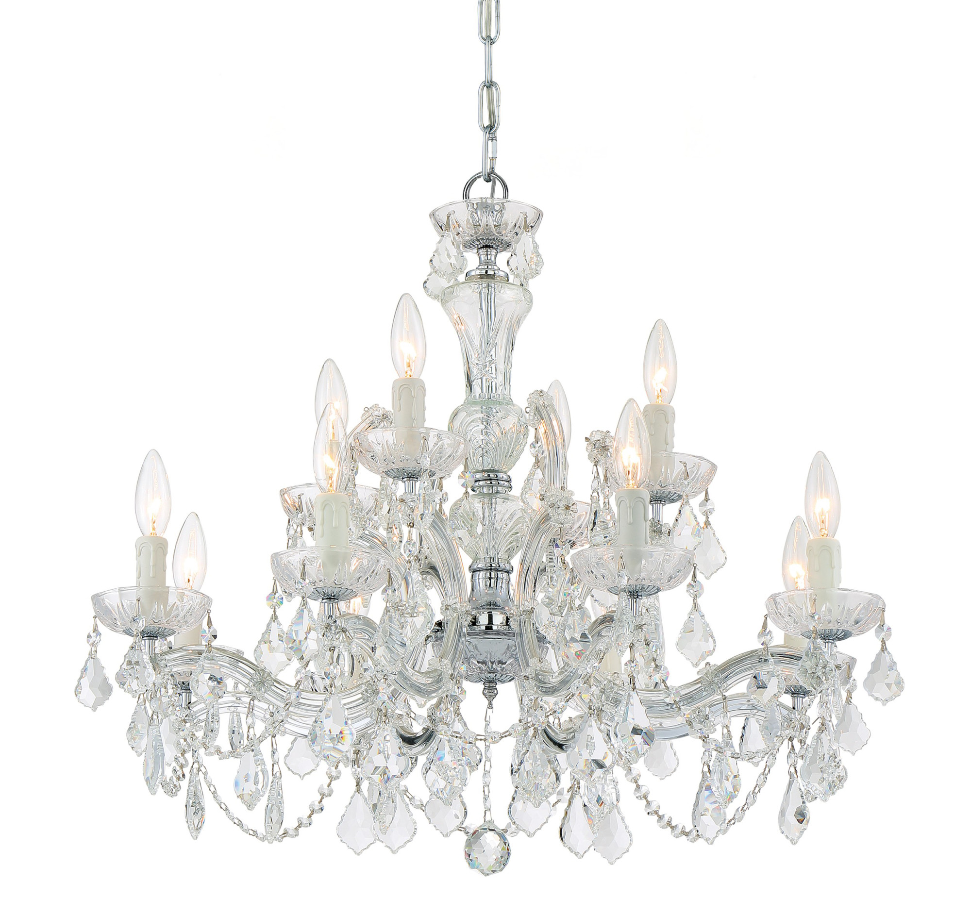 Photos - Chandelier / Lamp Wide Crystorama Lighting Group 4479-CL-SAQ Maria Theresa 12 Light 29"  Crystal Chandelier with Swarovski Spectra Crystal Acce 