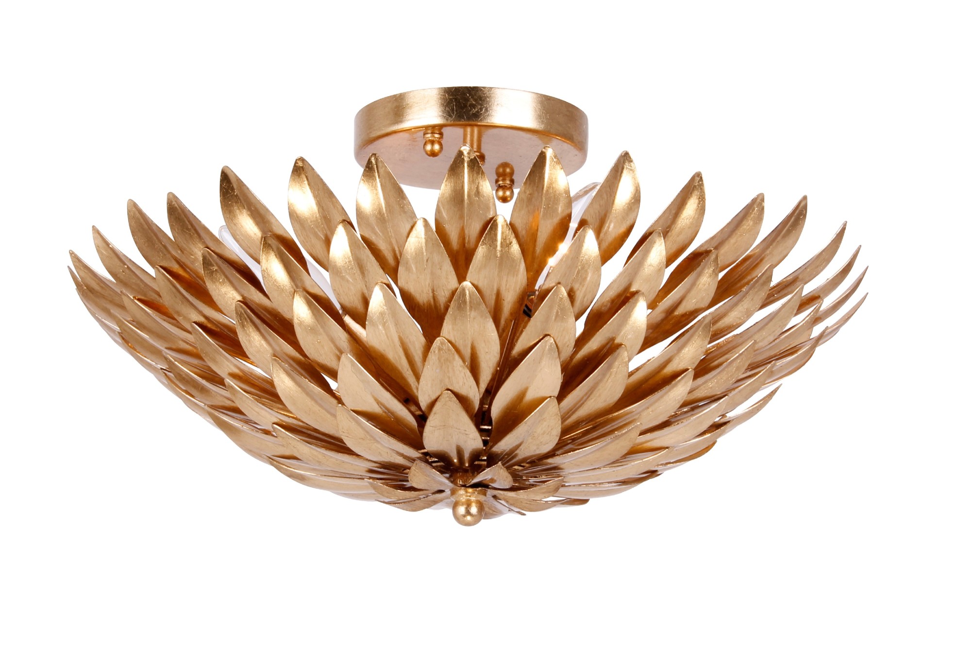 Photos - Chandelier / Lamp Wide Crystorama Lighting Group 505 Broche 16"  4 Light Semi-Flush Ceiling Light Antique Gold Indoor Lighting Ceiling Fixtures 