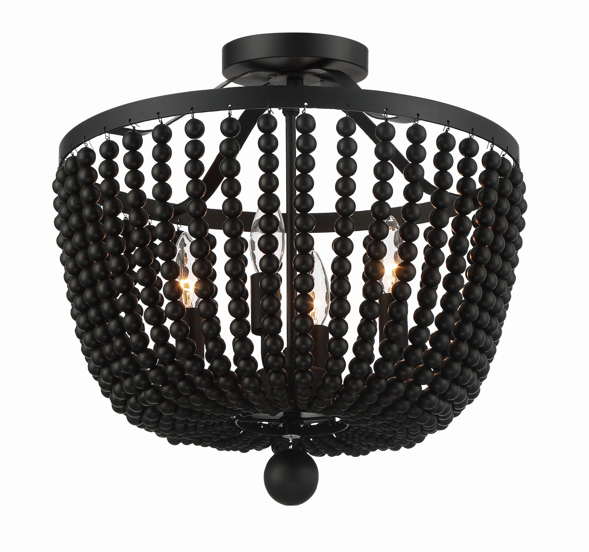 Photos - Chandelier / Lamp Wide Crystorama Lighting Group 604CEILING Rylee 4 Light 17"  Semi-Flush Bowl Ceiling Fixture Matte Black Indoor Lighting Ceil 