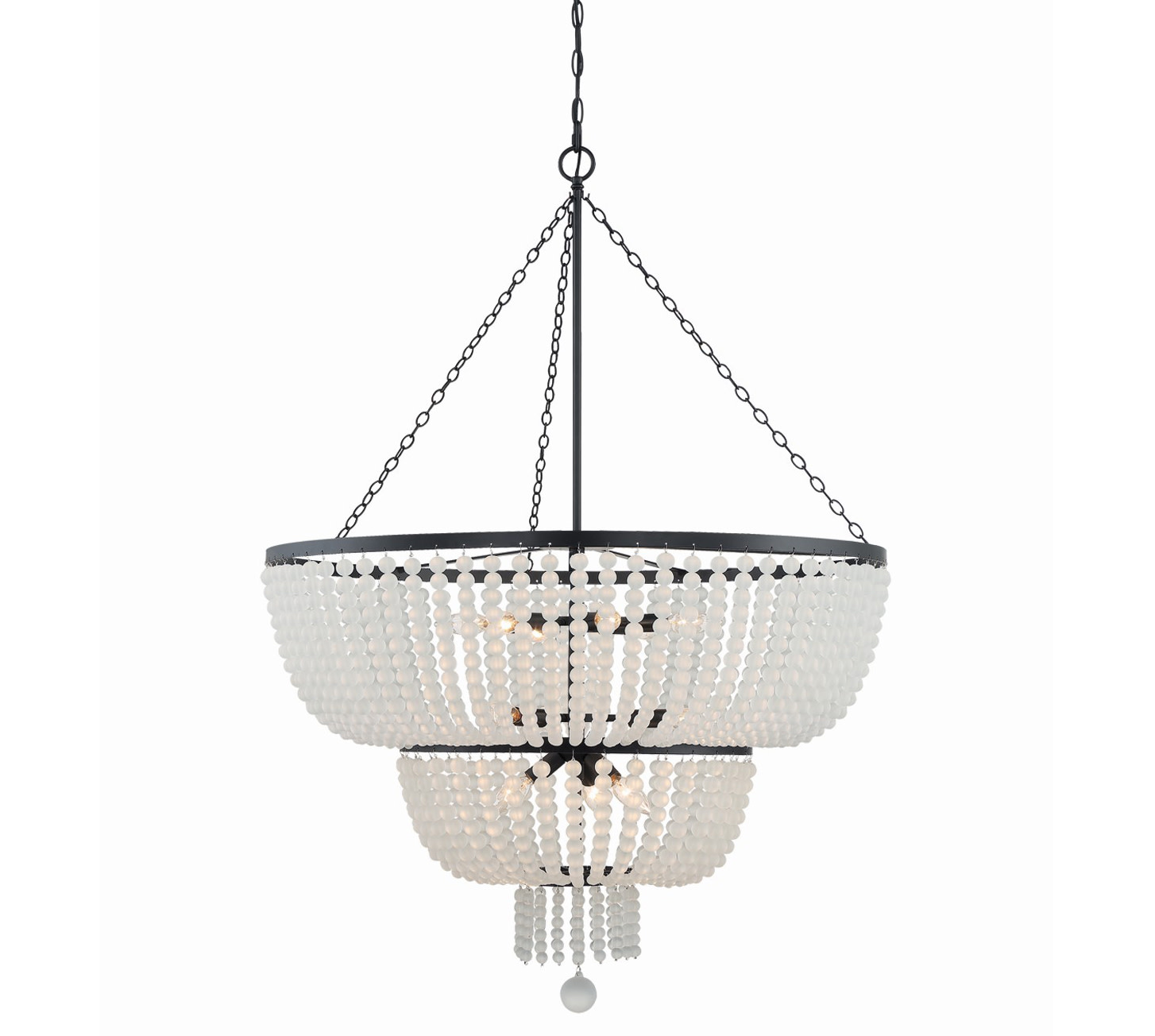 Photos - Chandelier / Lamp Wide Crystorama Lighting Group 612 Rylee 12 Light 32"  Crystal Chandelier Matte Black Indoor Lighting Chandeliers 612-MK 