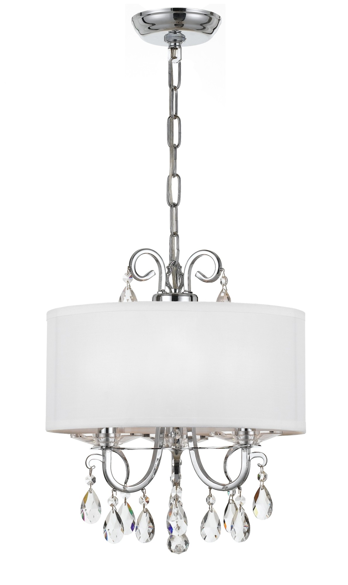 Photos - Chandelier / Lamp Othello Crystorama Lighting Group 6623-CL-SAQ  3 Light 14" Wide Crystal Pendant with Swarovski Spectra Crystal Accents Polish 