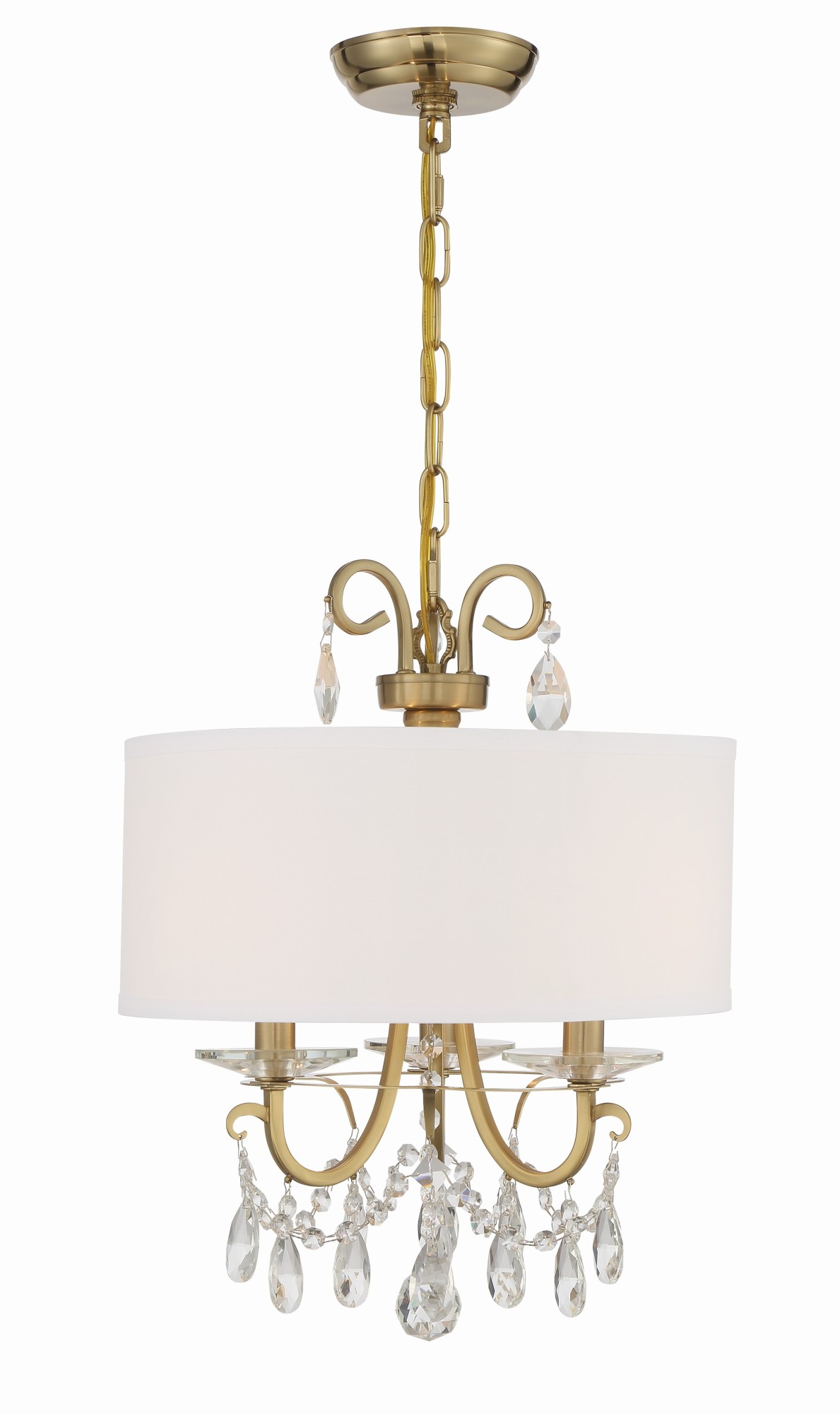 Photos - Chandelier / Lamp Othello Crystorama Lighting Group 6623-CL-SAQ  3 Light 14" Wide Crystal Pendant with Swarovski Spectra Crystal Accents Vibran 