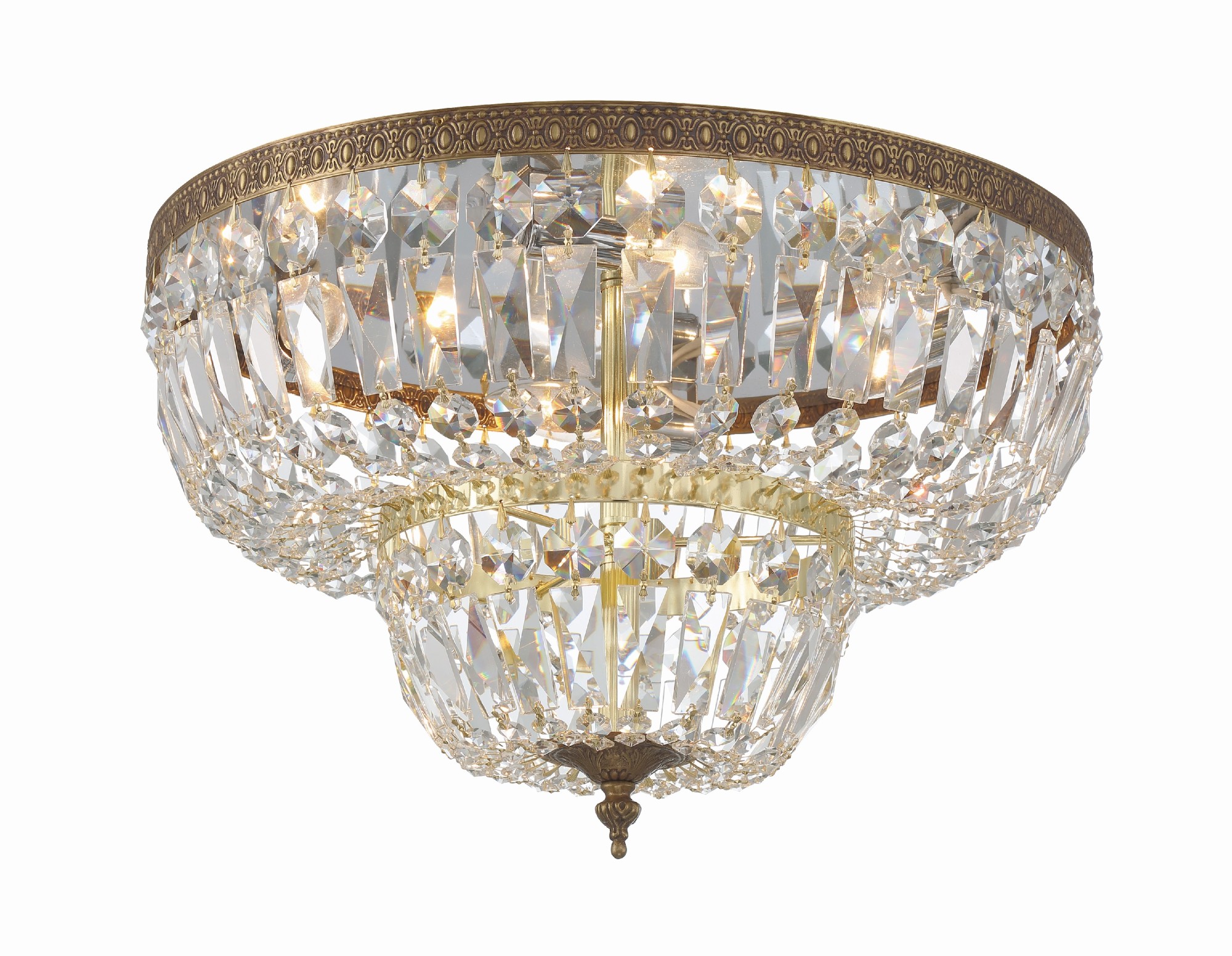 Photos - Chandelier / Lamp Wide Crystorama Lighting Group 718-CL-MWP Ceiling Mount 4 Light 18"  Flush Mount Bowl Ceiling Fixture with Handcut Crystal Ac 