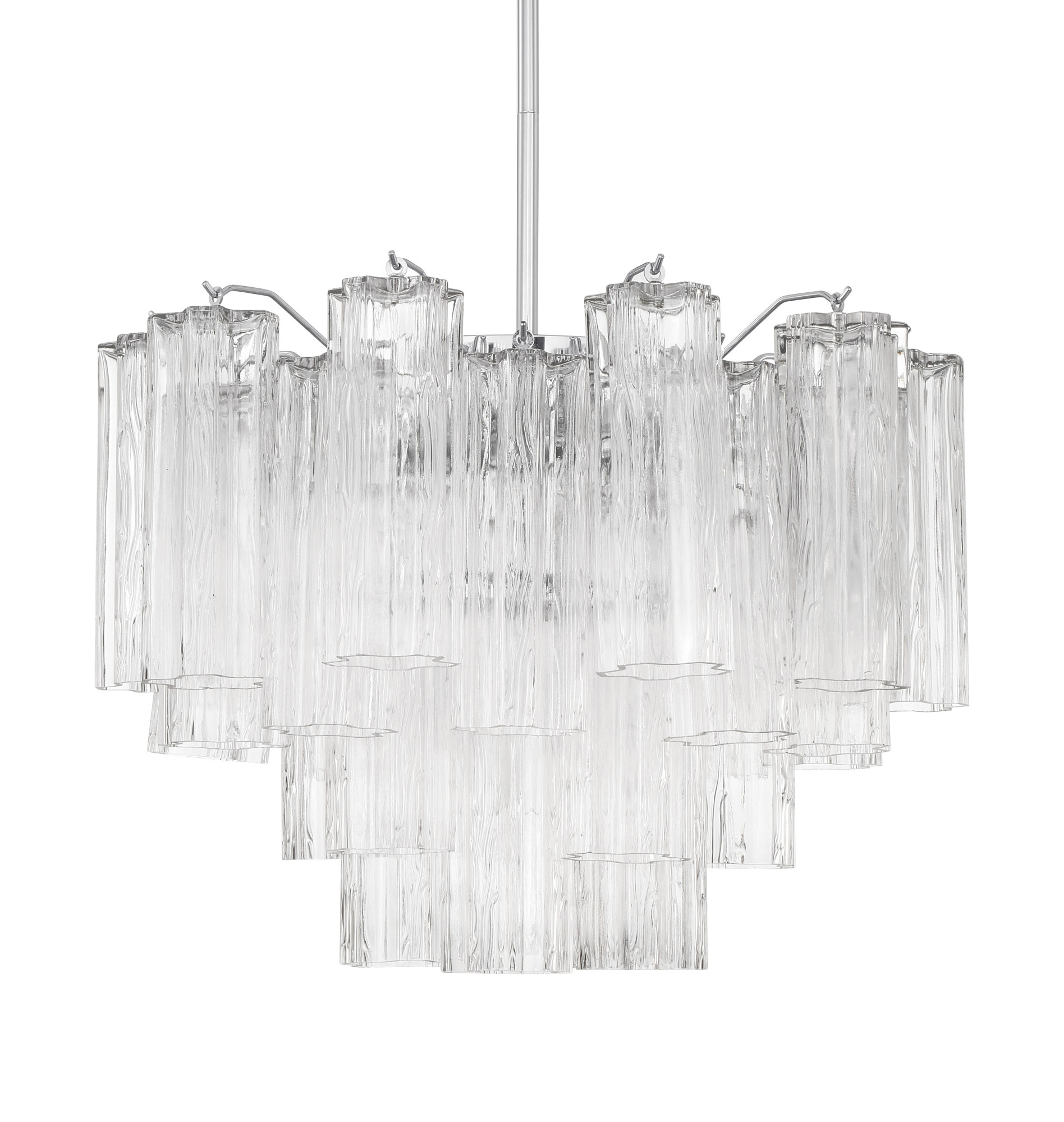 Photos - Chandelier / Lamp Addis Crystorama Lighting Group ADD-306-CL  6 Light 20" Wide Waterfall Chandelier with Clear Glass Shades Polished Chrome Ind 
