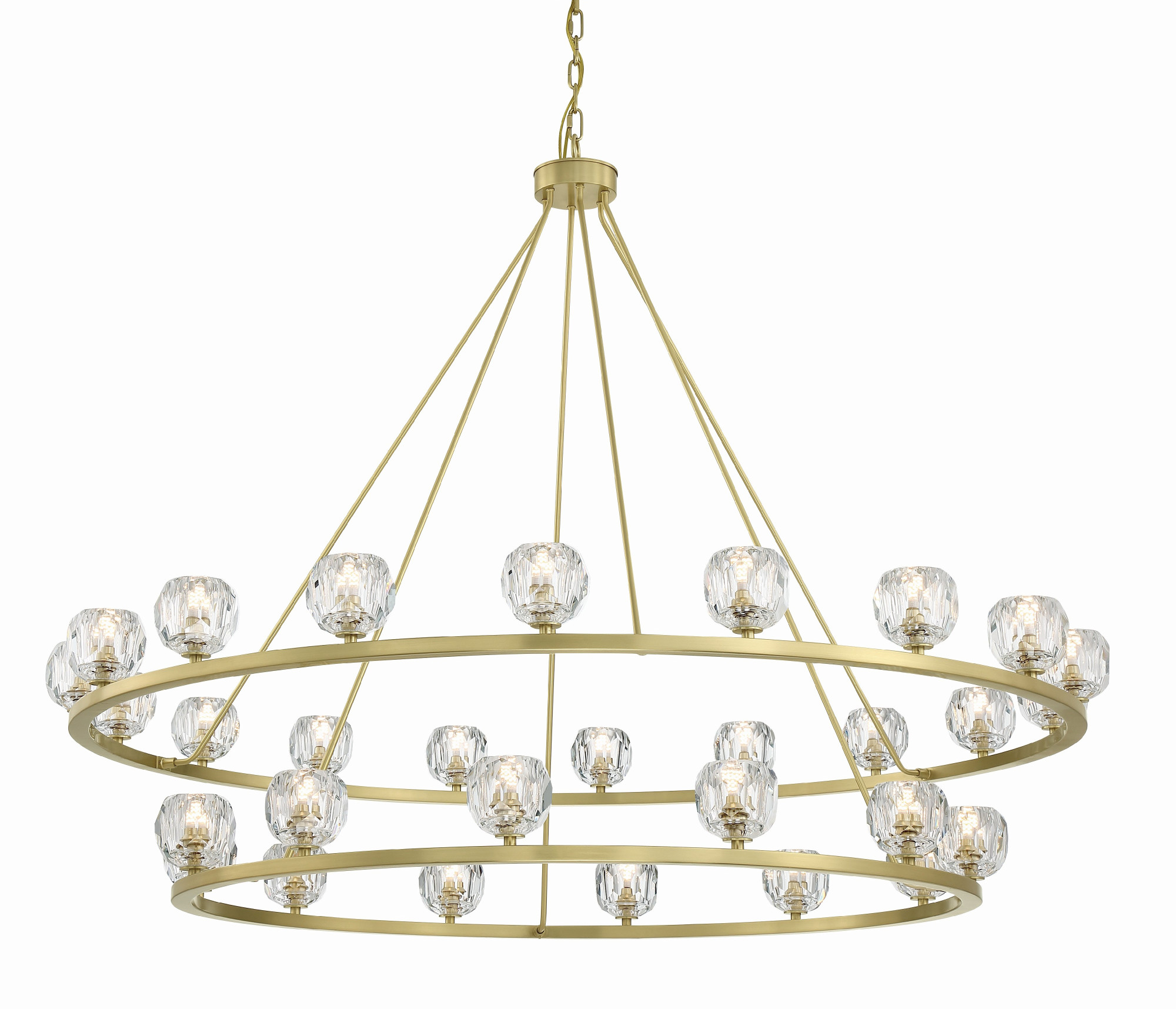 Photos - Chandelier / Lamp Aragon Crystorama Lighting Group ARA-10269  30 Light 60" Wide LED Crystal Ring Chandelier Soft Brass Indoor Lighting Chandeli 