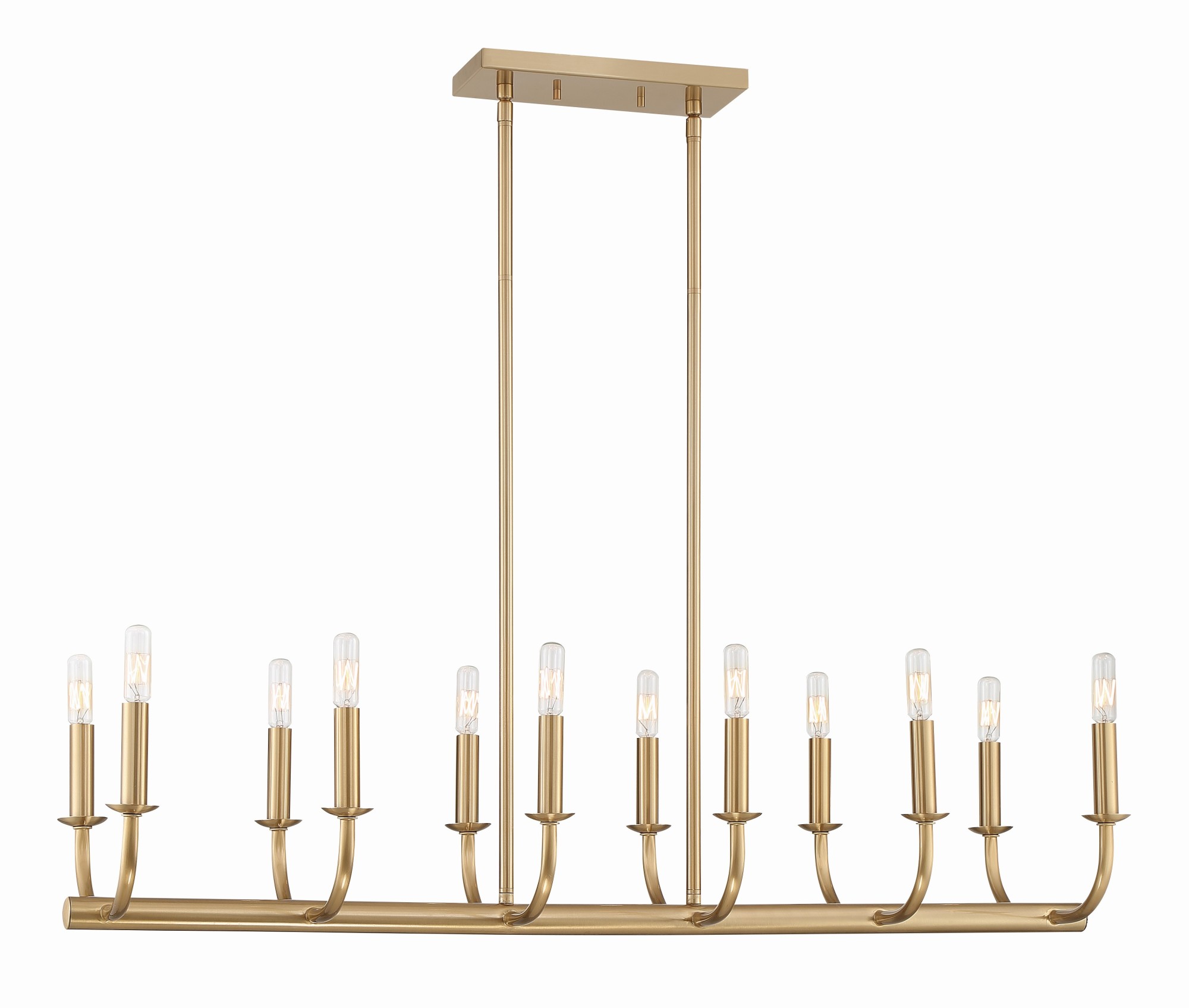 Photos - Chandelier / Lamp Bailey Crystorama Lighting Group BAI-A2112  12 Light 42" Wide Linear Chandelier Aged Brass Indoor Lighting Chandeliers BAI-A2 