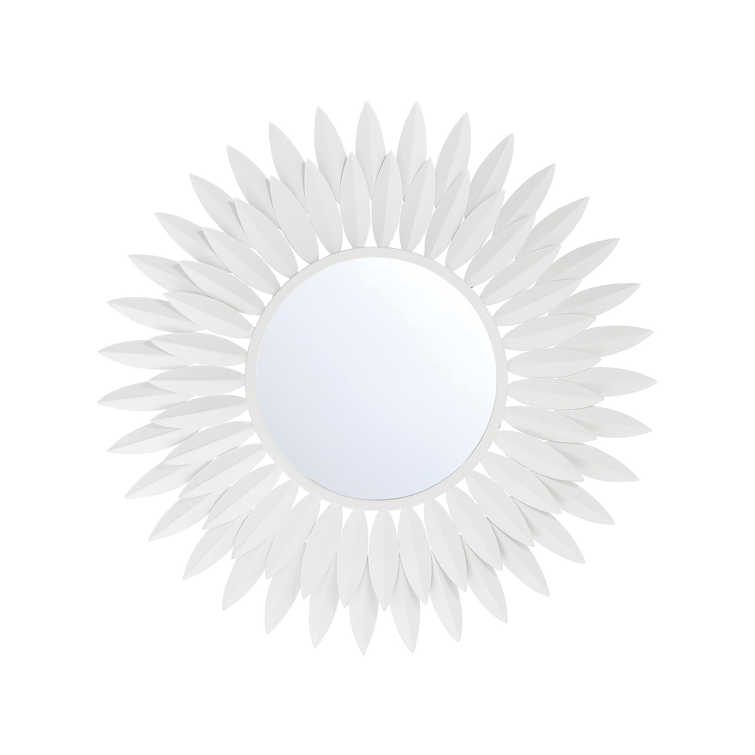 Photos - Wall Mirror Flat Crystorama Lighting Group BRH-M520 Broche 20" Sunburst  Steel Framed Accent Mirror Matte White Home Decor Mirrors Accent 