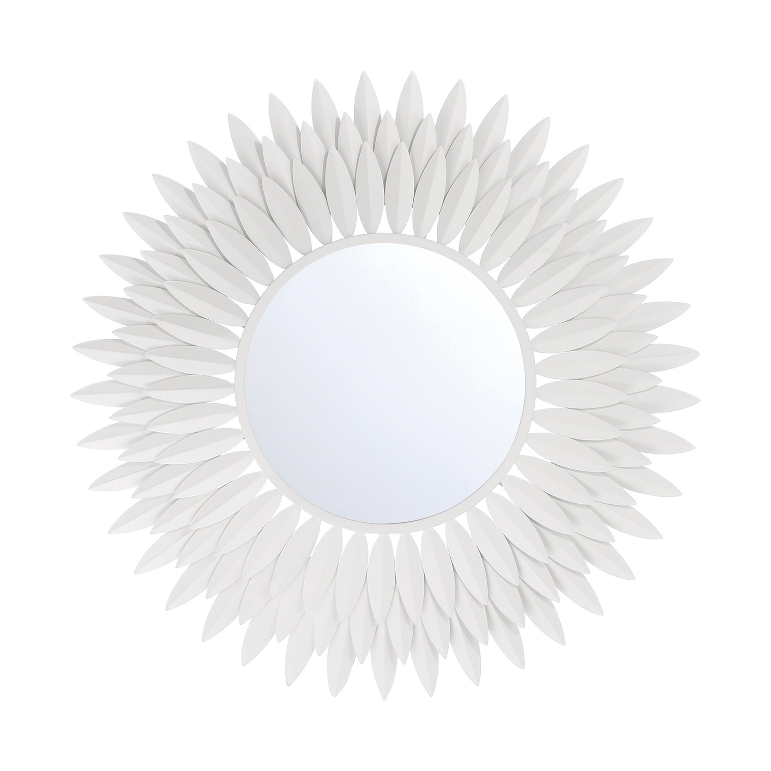 Photos - Wall Mirror Flat Crystorama Lighting Group BRH-M524 Broche 24" Sunburst  Steel Framed Accent Mirror Matte White Home Decor Mirrors Accent 