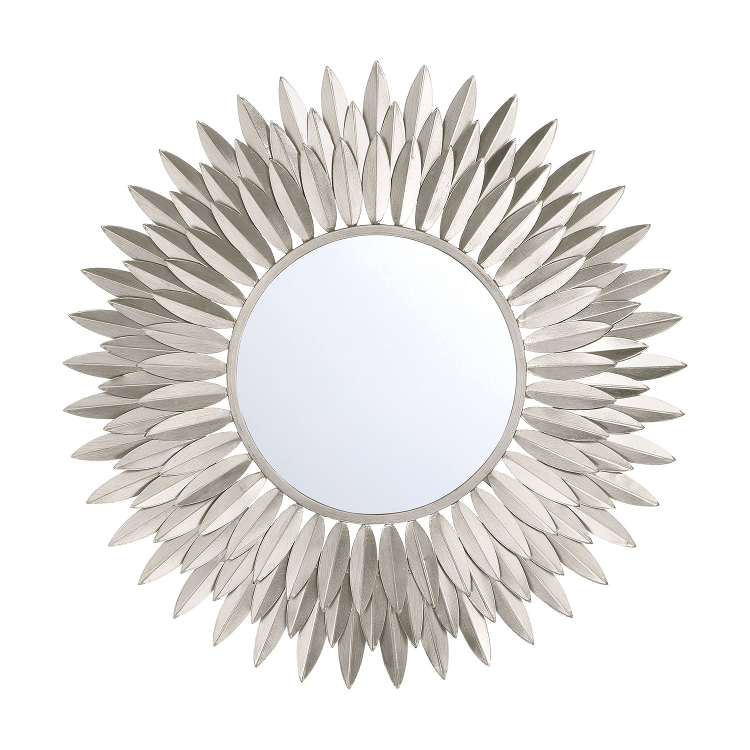 Photos - Wall Mirror Flat Crystorama Lighting Group BRH-M524 Broche 24" Sunburst  Steel Framed Accent Mirror Antique Silver Home Decor Mirrors Acc 