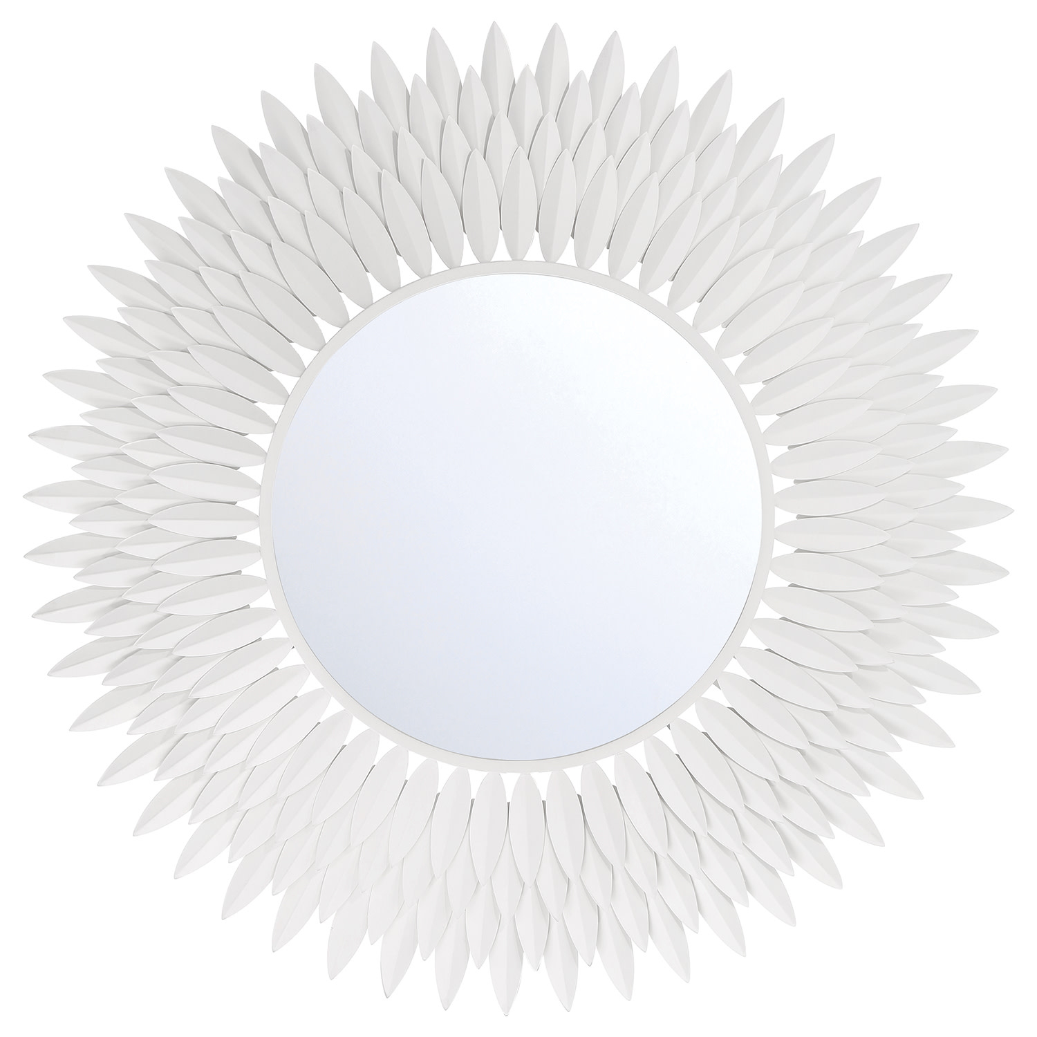 Photos - Wall Mirror Flat Crystorama Lighting Group BRH-M530 Broche 30" Sunburst  Steel Framed Accent Mirror Matte White Home Decor Mirrors Accent 