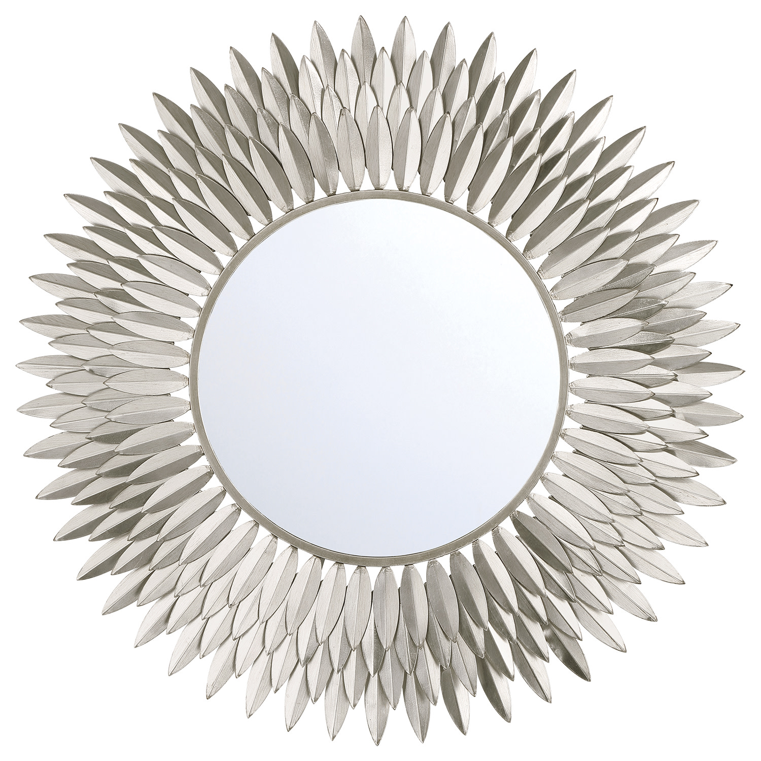 Photos - Wall Mirror Flat Crystorama Lighting Group BRH-M530 Broche 30" Sunburst  Steel Framed Accent Mirror Antique Silver Home Decor Mirrors Acc 