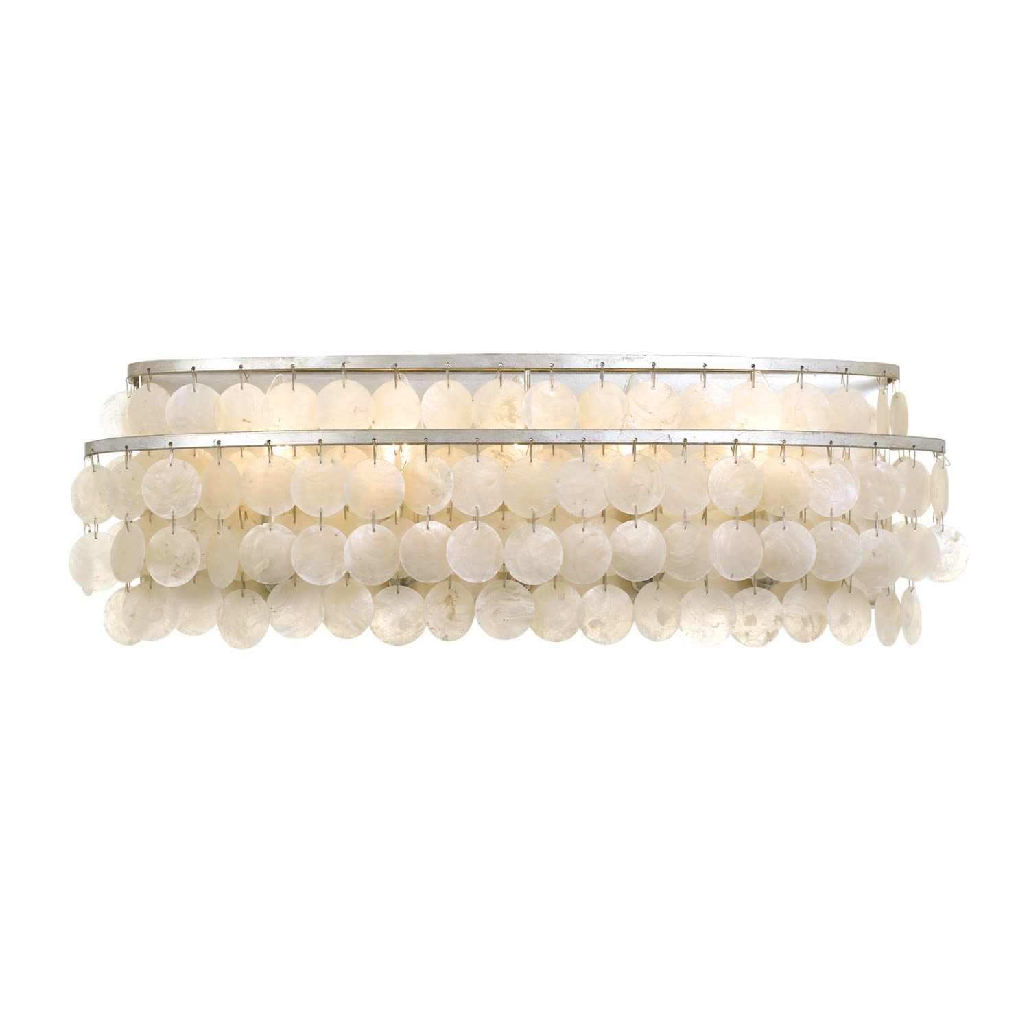 Photos - Chandelier / Lamp Brielle Crystorama Lighting Group BRI-3005  5 Light 23" Wide Bathroom Vanity Light with Shell Shade Antique Silver Indoor Lig 