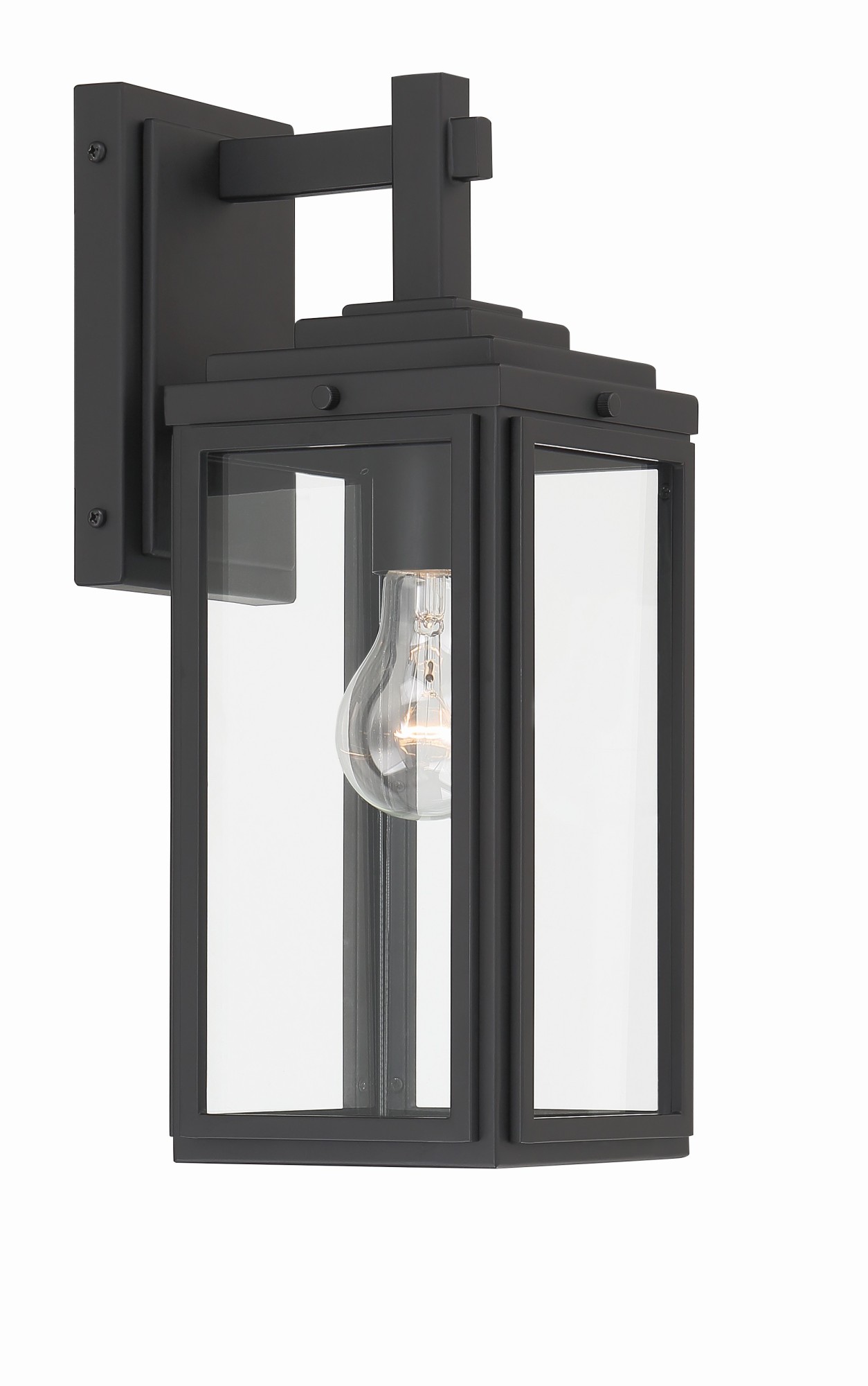 Photos - Floodlight / Street Light Byron Crystorama Lighting Group BYR-80101 14" Tall Wall Sconce Matte Black Outdoor Lighting Wall Sconces BYR-80101-MK