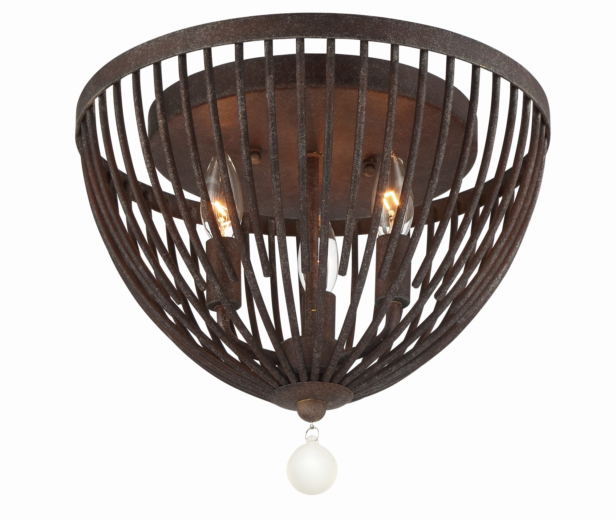 Photos - Chandelier / Lamp Wide Crystorama Lighting Group DUV-620 Duval 3 Light 14"  Flush Mount Bowl Ceiling Fixture Forged Bronze Indoor Lighting Ceil 