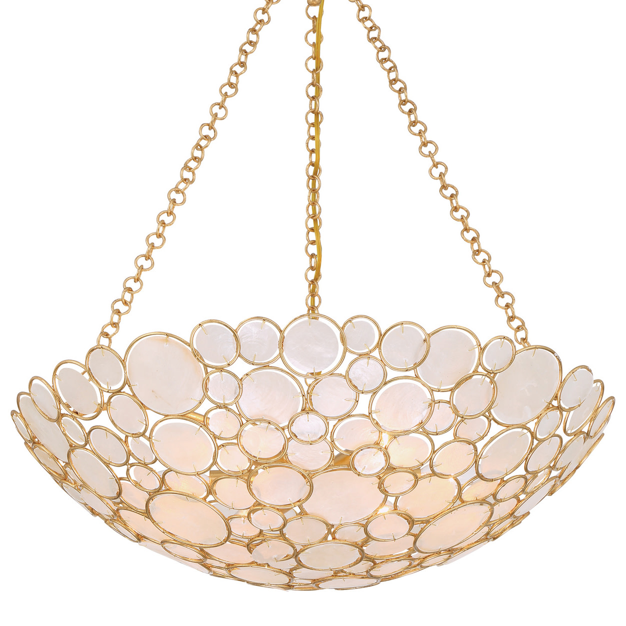 Photos - Chandelier / Lamp Wide Crystorama Lighting Group PAL-525 Palla 6 Light 25"  Abstract Chandelier Antique Gold Indoor Lighting Chandeliers PAL-52 