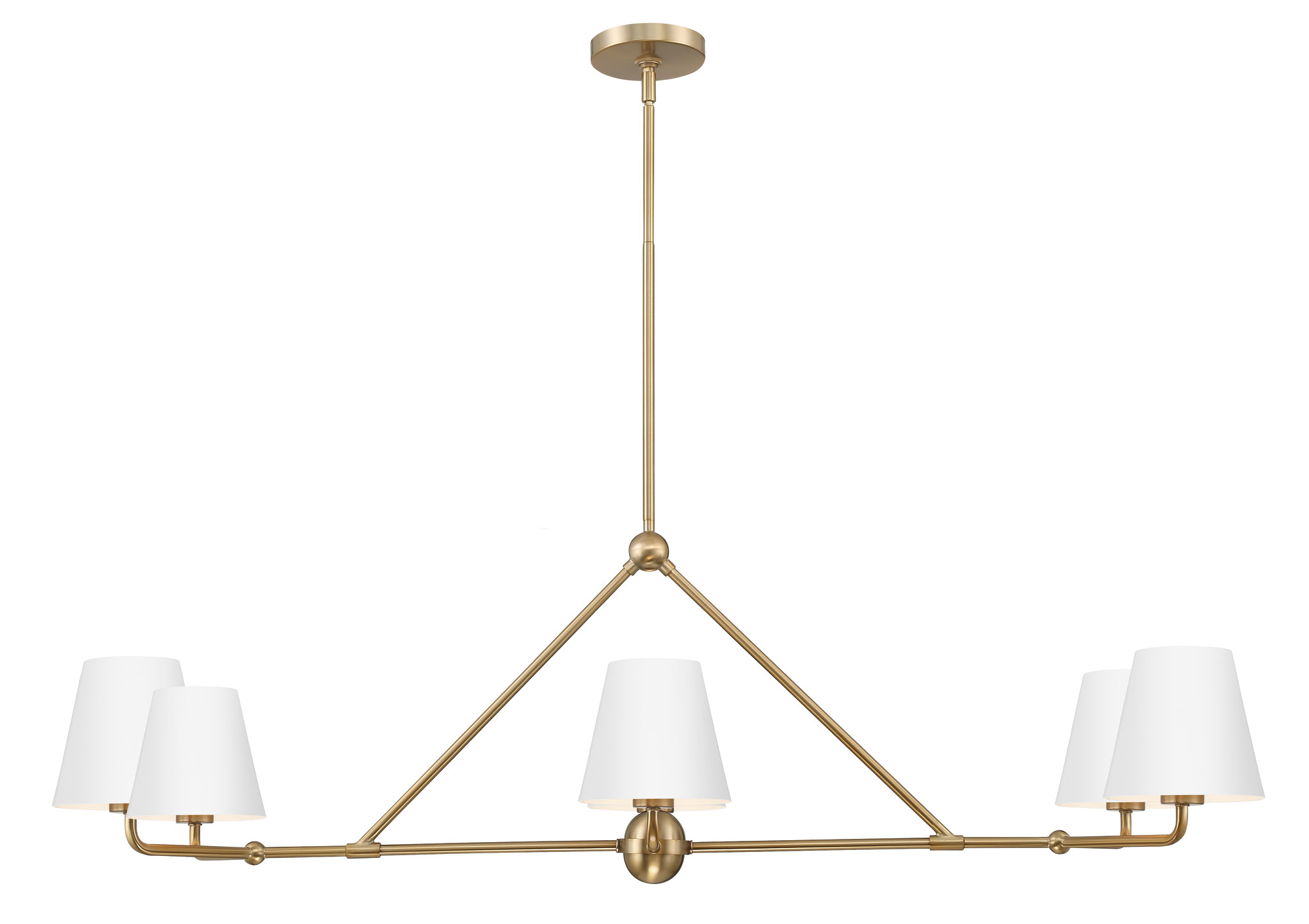 Photos - Chandelier / Lamp Crystorama Lighting Group XAV-B9306 Xavier 6 Light 46" Wide Linear Chandelier Vibrant Gold / White Indoor Lighting Chandelie