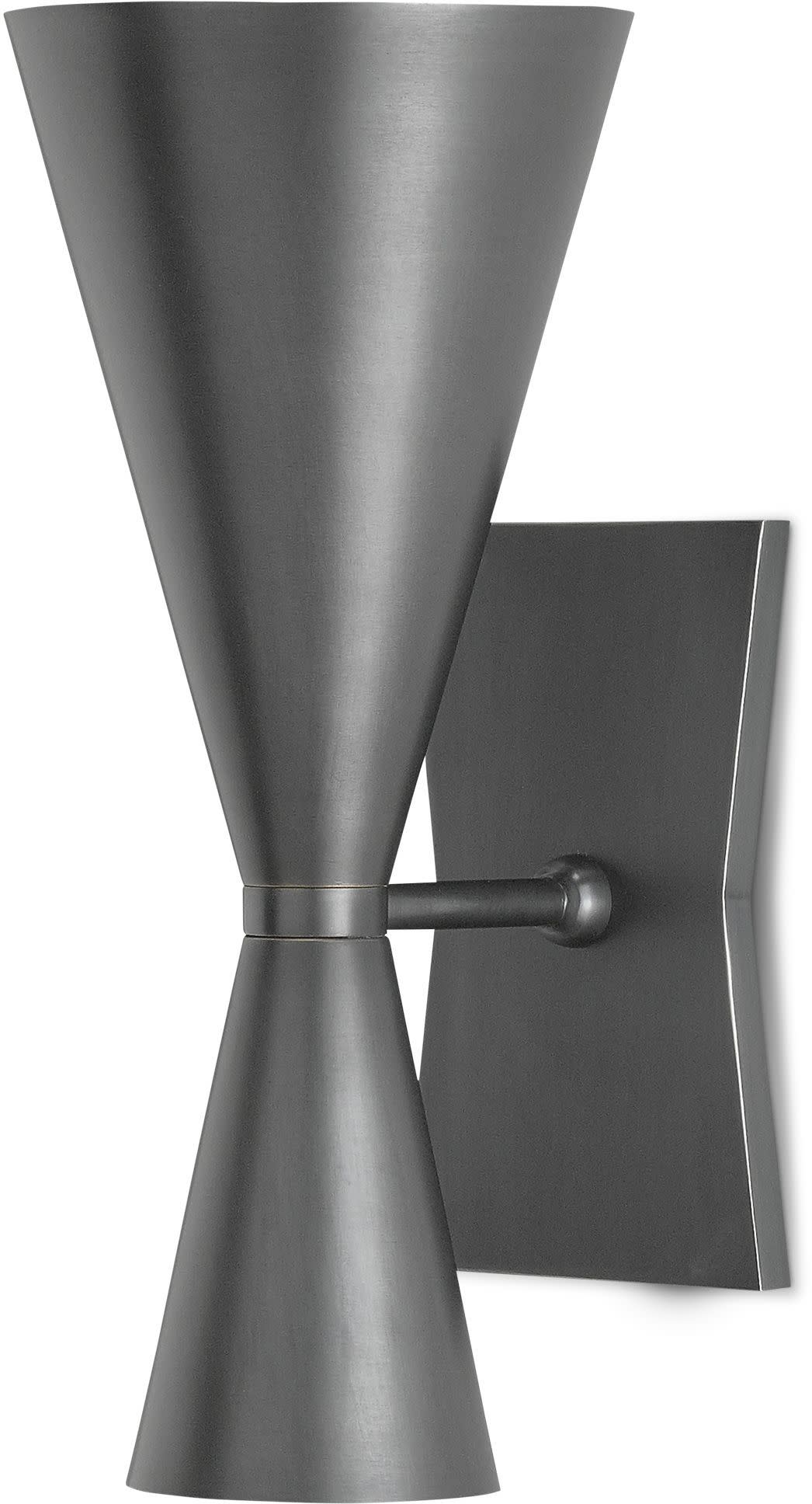 Photos - Chandelier / Lamp Gino Currey and Company 5000-0044  2 Light 15" Tall Double Sided Wall Sconce with Black Metal Shade Dark Gray / White Interio 