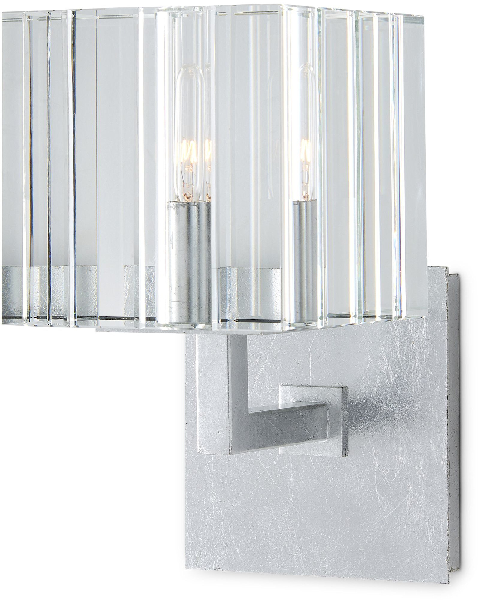 Photos - Chandelier / Lamp Currey and Company 5000-0207 Valerio 10" Tall Wall Sconce Silver Leaf Indoor Lighting Wall Sconces