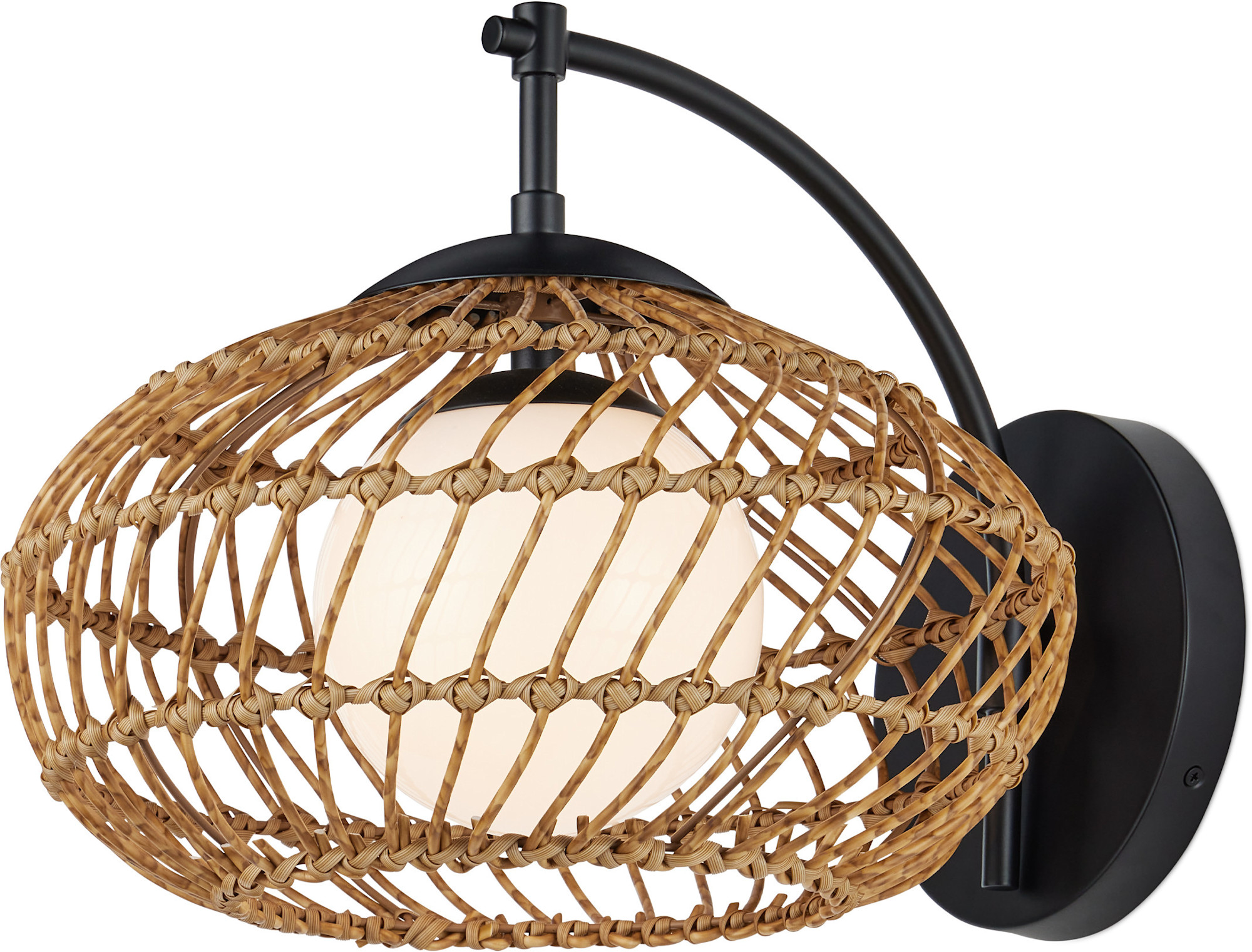 Photos - Chandelier / Lamp Currey and Company 5500-0060 Carriage 12" Tall Wall Sconce Natural / Black / Frosted White Indoor Lighting Wall Sconces