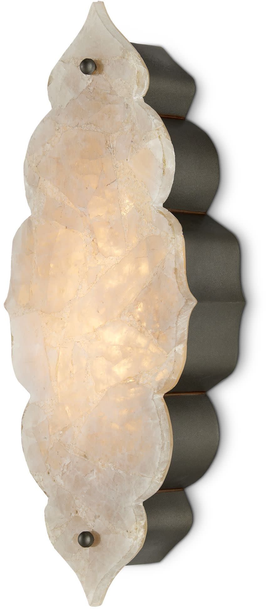 Photos - Chandelier / Lamp Andalusia Currey and Company 5900-0050  14" Tall LED Wall Sconce Hiroshi Gray / Sugar White / Natural Stone Indoor Lighting W 