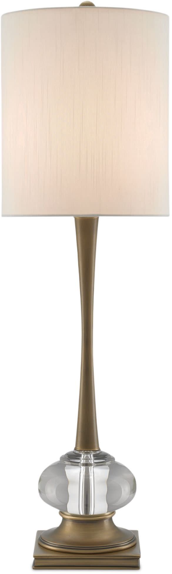Photos - Desk Lamp Giovanna Currey and Company 6000-0167  34" Tall Buffet Table Lamp with Optic Crystal Accent Antique Brass / Clear Lamps Table 