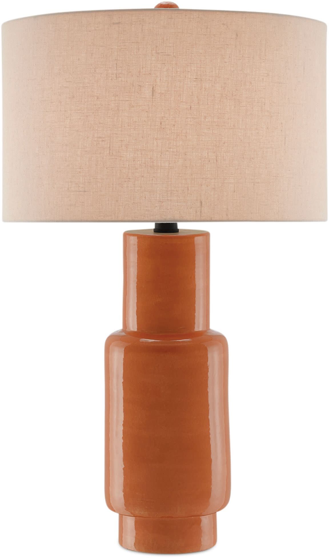 Photos - Desk Lamp Buffet Currey and Company 6000-0192 Janeen 31" Tall  Table Lamp Orange / Satin Black Lamps Table Lamps 