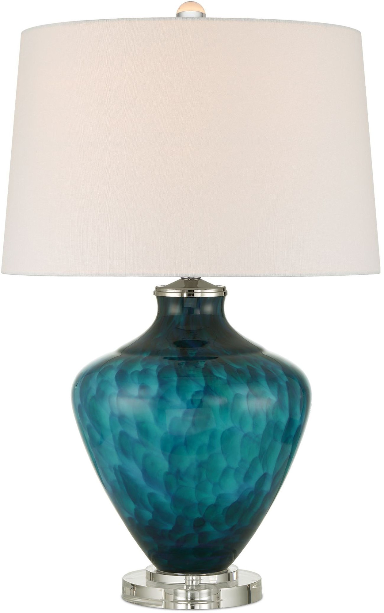 Photos - Desk Lamp Sapphire Currey and Company 6000-1022  30" Tall Vase Table Lamp Blue / Clear Lamps Table Lamps 