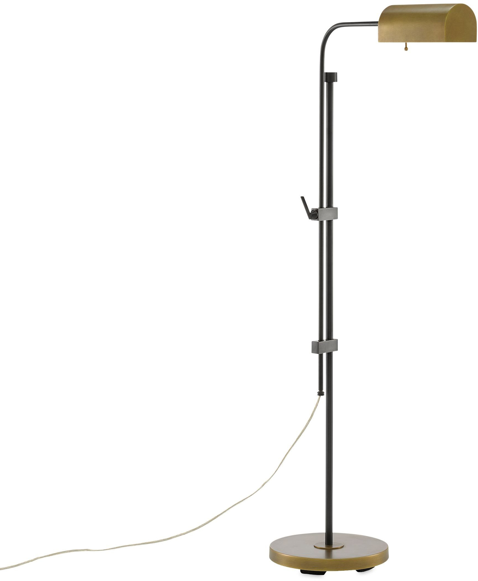 Photos - Chandelier / Lamp Currey and Company 8000-0021 Hearst 60" Tall Arc Floor Lamp with Metal Shade Oil Rubbed Bronze / Antique Brass Lamps Floor L
