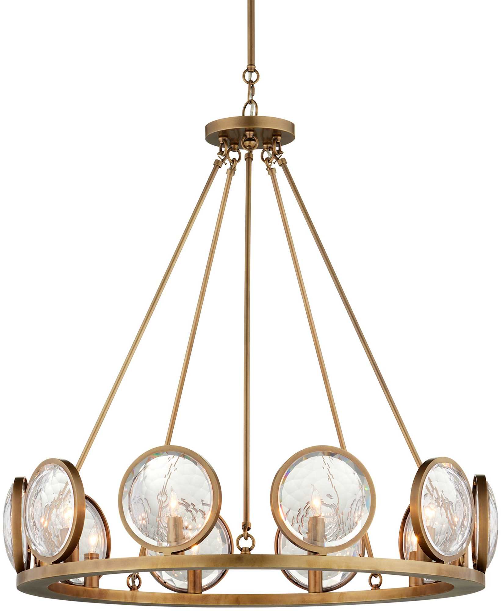 Photos - Chandelier / Lamp Currey and Company 9000-0119 MarjieScope 10 Light 32" Wide Single Tier Crystal Chandelier Antique Brass Indoor Lighting Chan