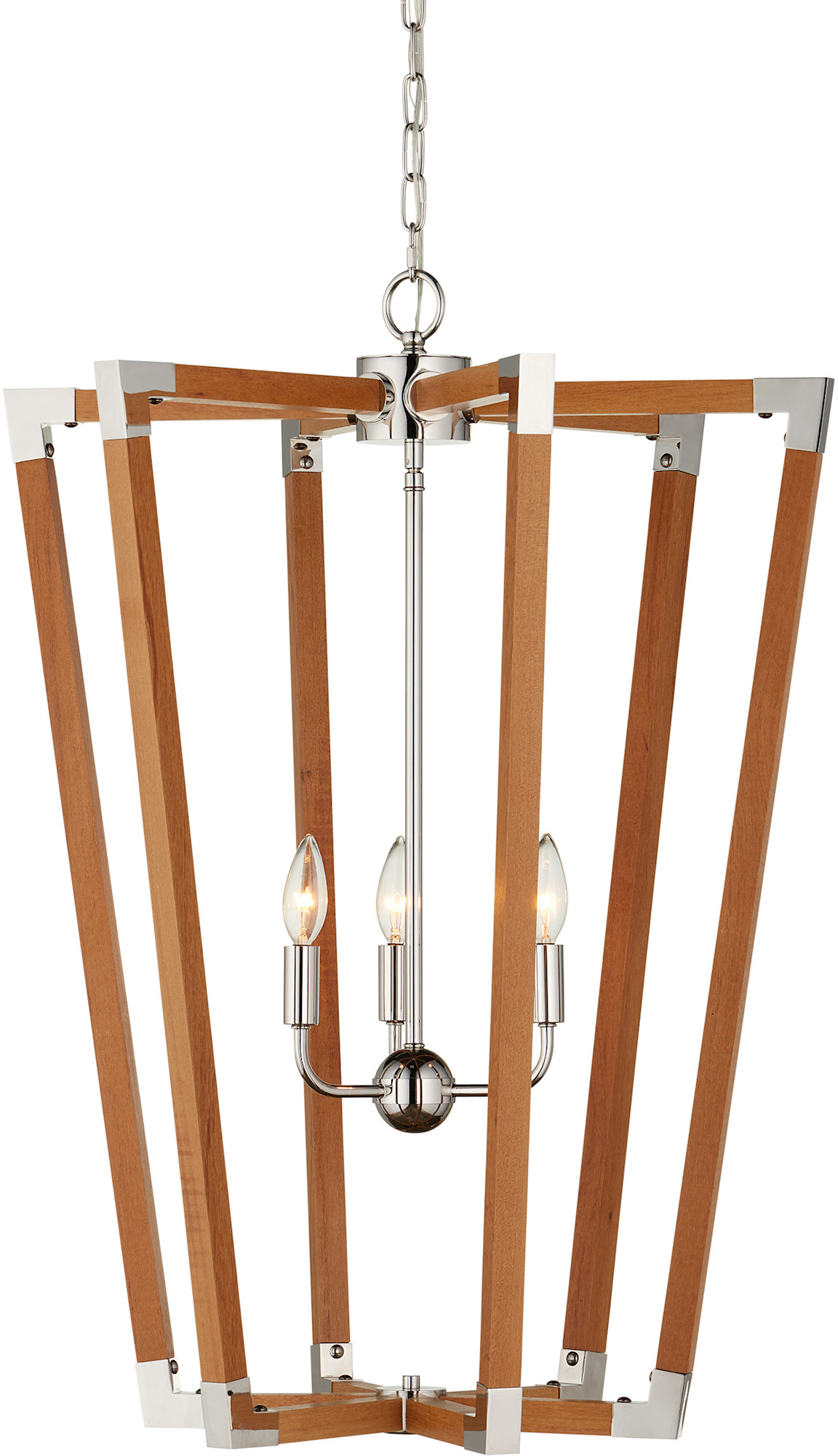 Photos - Chandelier / Lamp Wide Currey and Company 9000-1376 Boyd 3 Light 24"  Taper Candle Pendant Natural / Polished Nickel Indoor Lighting Pendants 