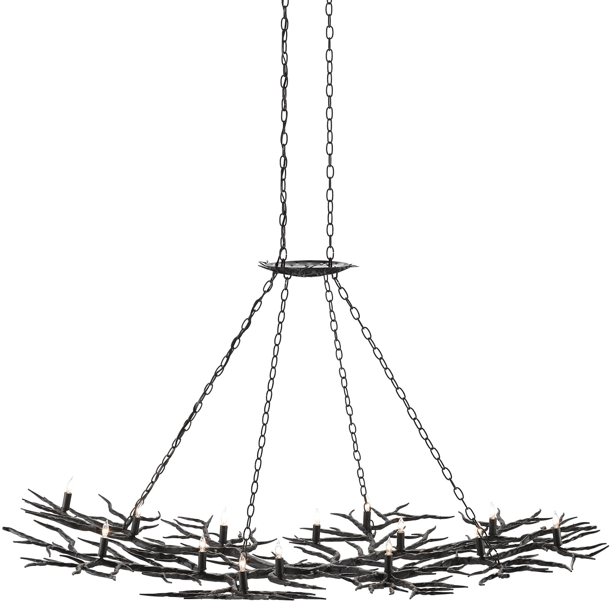 Photos - Chandelier / Lamp Rainforest Currey and Company 9007  74" Wide 14 Light Linear Chandelier Rustic Bronze Indoor Lighting Chandeliers 