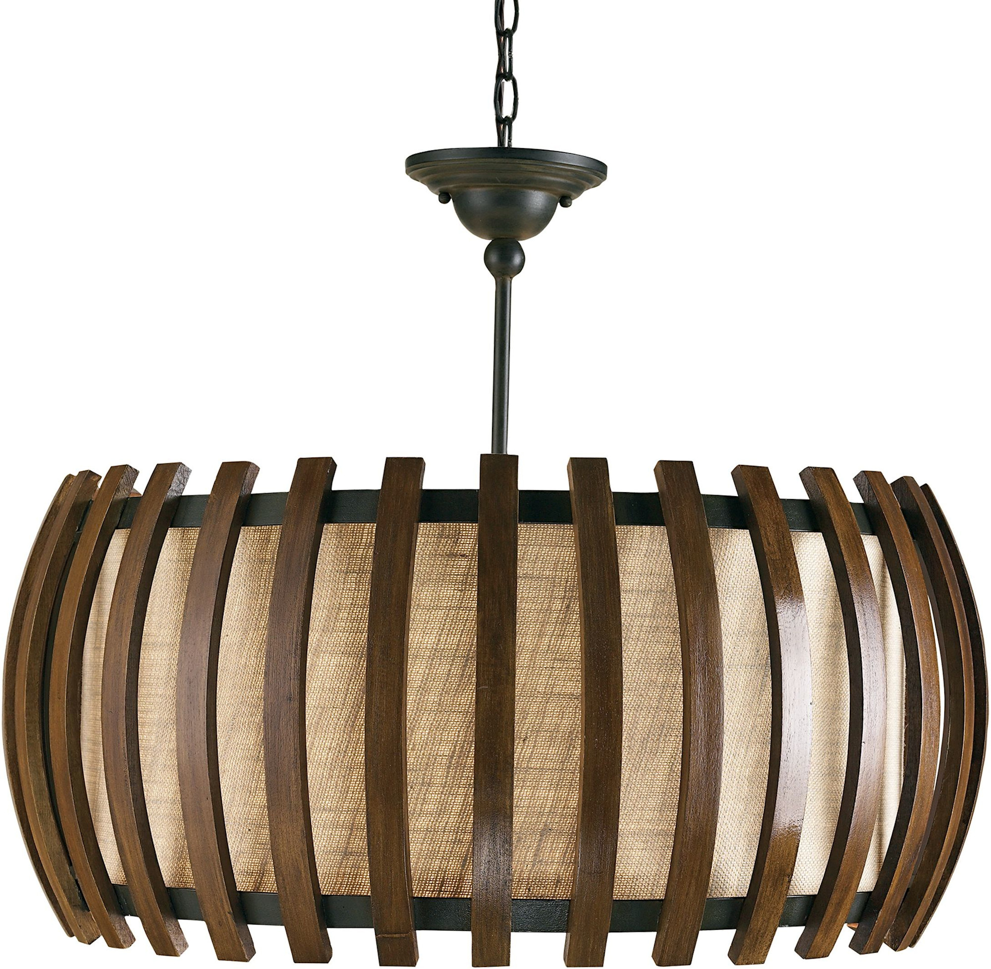 Photos - Chandelier / Lamp DaDo Currey and Company 9096  1 Light Pendant in Old Iron / Polished Fruitwood Finish Old Iron / Polished Fruitwood Indoor Li 