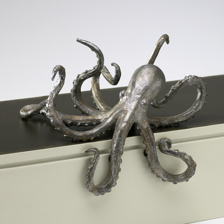 Photos - Chandelier / Lamp Octopus Cyan Design 02827 3.75"  Shelf Decor Pewter Home Decor Accents Statues & Figurines 