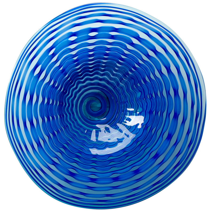 Cyan Design 04775 Large Aurora Plate Blue Home Decor Containers Decorative Plates