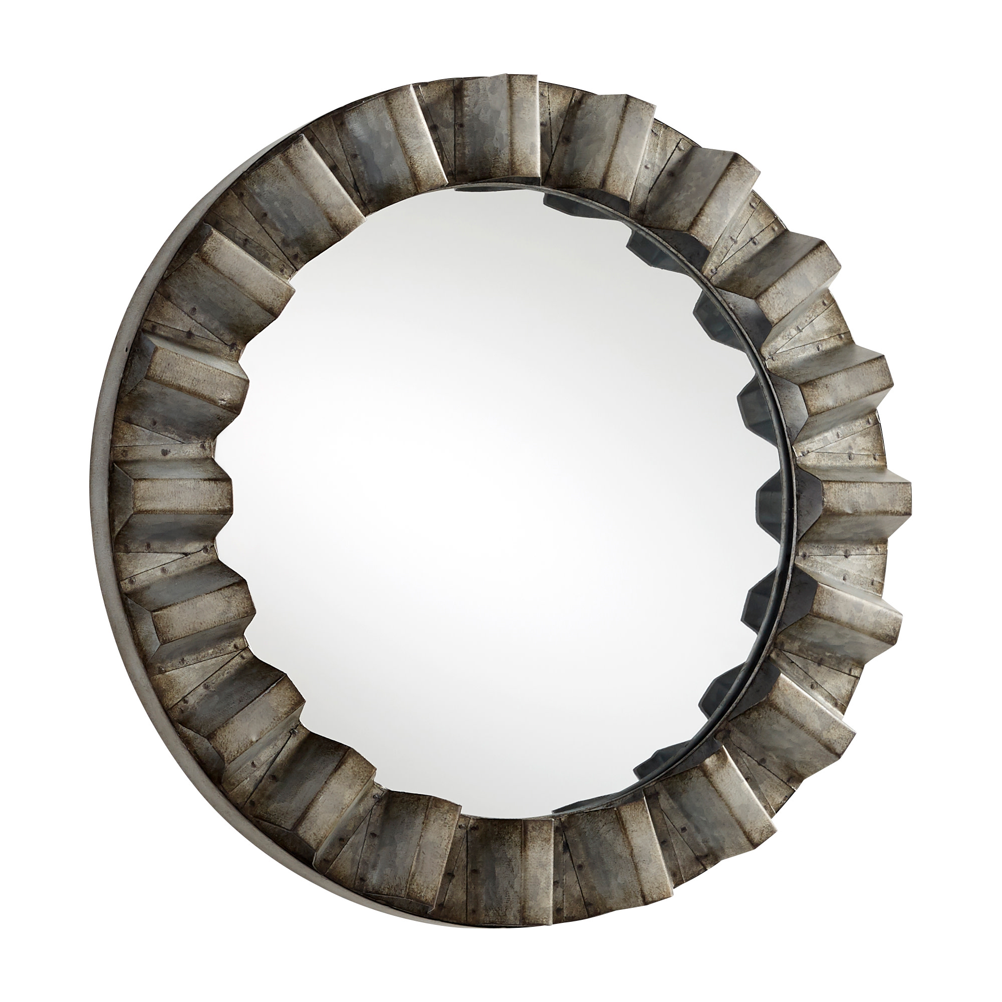 Photos - Wall Mirror Cyan Design 10396 15-3/4" Diameter Circular Framed Accent Mirror Galvanized Home Decor Mirrors Accent Mirror
