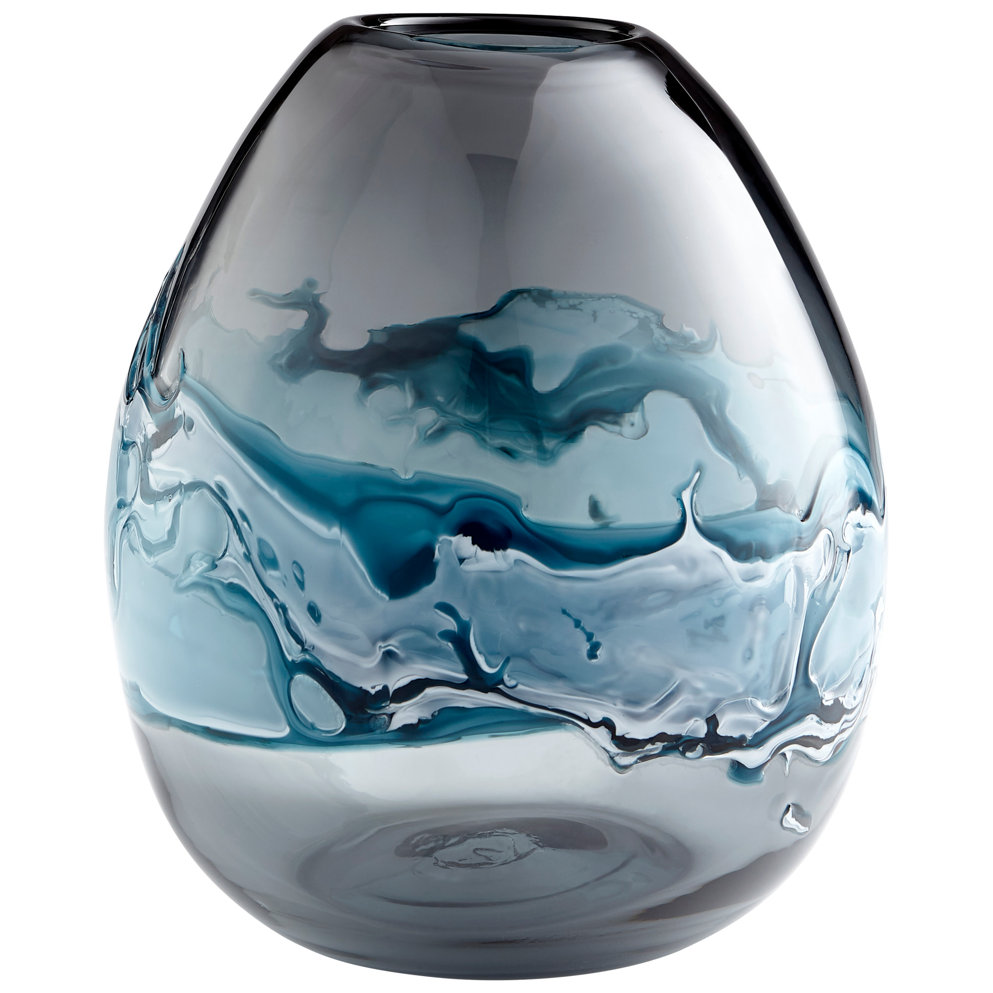 Photos - Chandelier / Lamp Cyan Design 10462 Mescolare 11-1/2" Tall Glass Vase Blue and White Home Decor Containers Vases