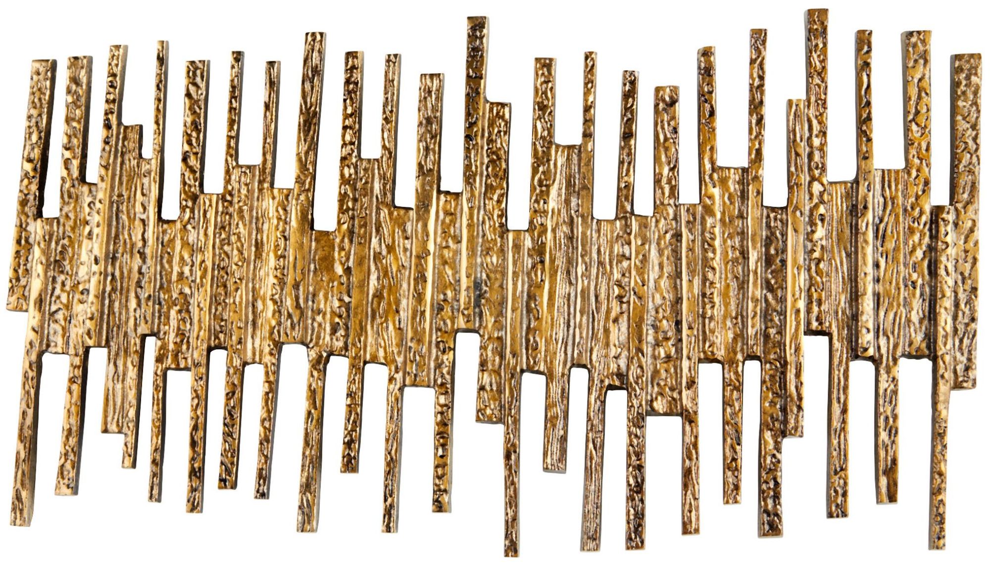 Cyan Design 11312 Ledger 34-1/2"W x 1-1/4"D x 19-1/2"H Abstract Sculpture Antique Brass Home Decor Wall Decor Sculptures