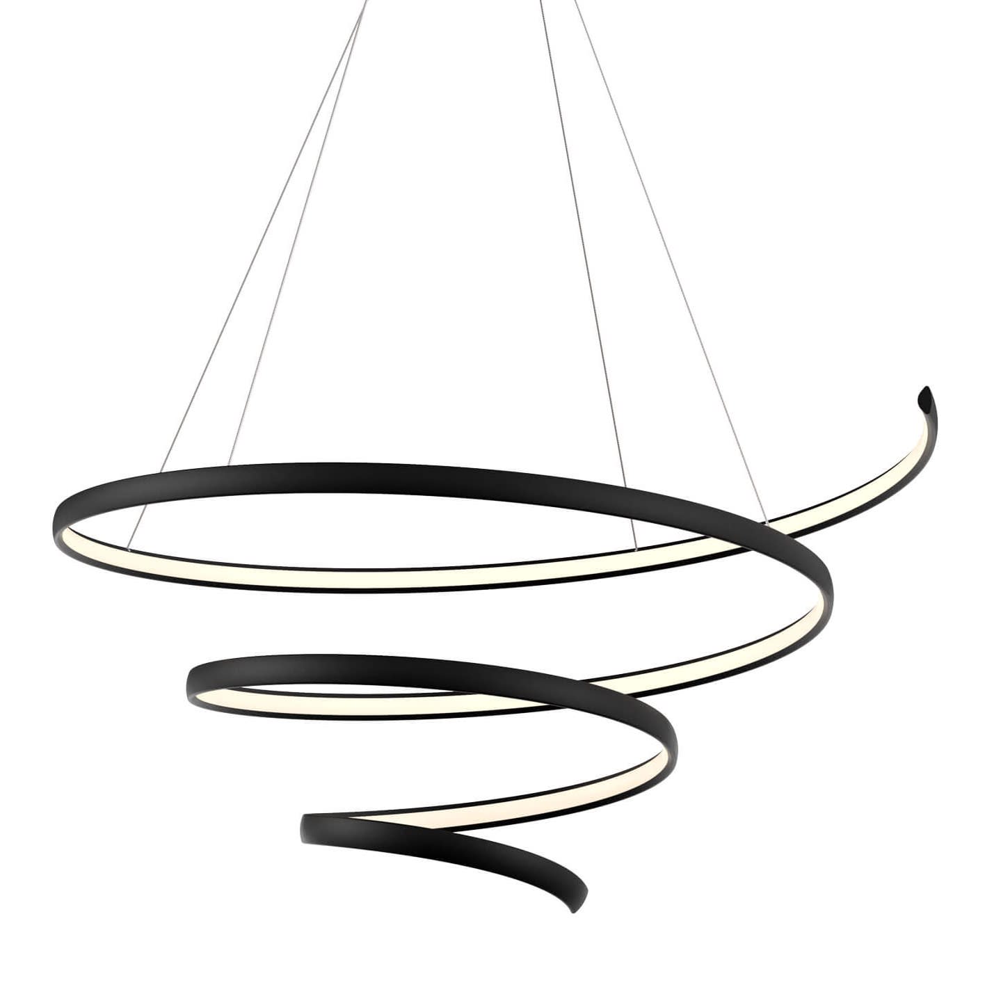 Photos - Chandelier / Lamp Helix DALS Lighting SPR34-CC  34" Wide LED Abstract Chandelier Black Indoor Lighting Chandeliers SPR34-CC-BK 
