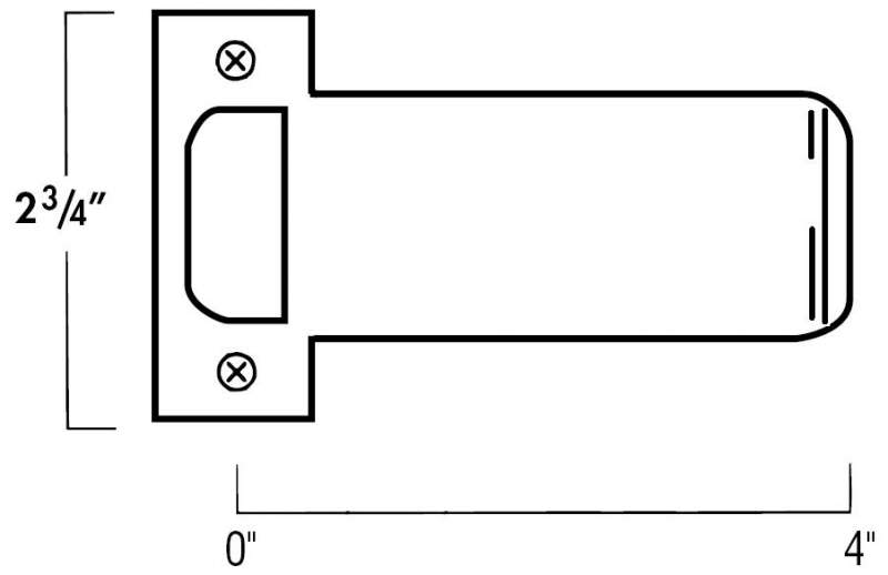 Photos - Door Lock LIP DON-JO ETS-104 2-3/4" x 4" Extended  Strike Plate Polished Brass Hardware Accessories and Parts Door Hardware Parts Strik 