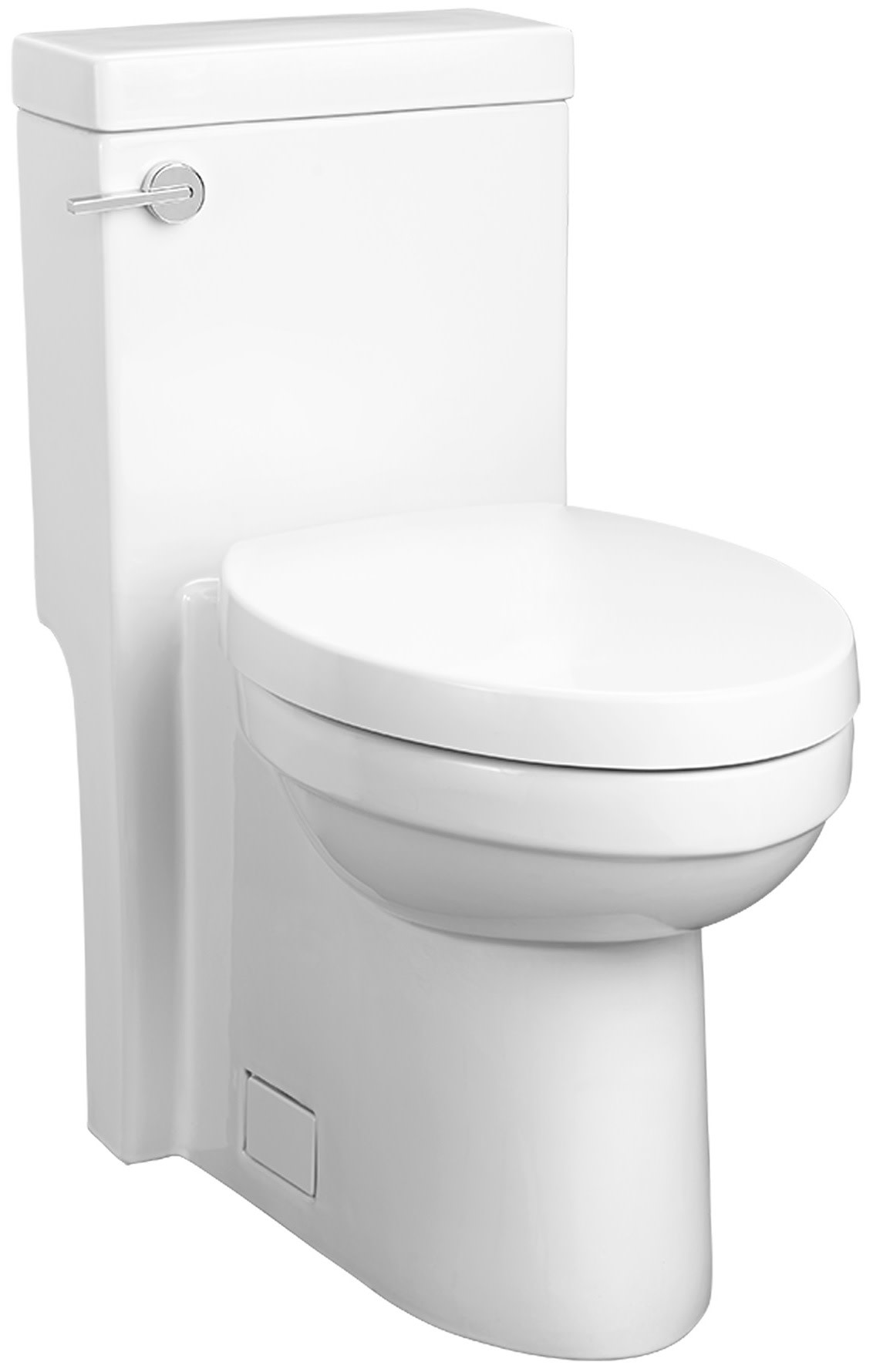 Photos - Toilet DXV D22015F101 Cossu 1.28 GPF One Piece Elongated Chair Height  with Left Hand Lever - Seat Included Canvas White Toil 