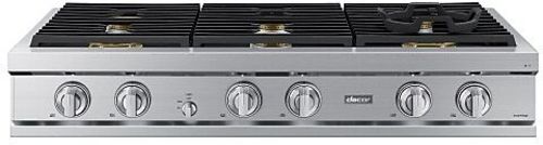 Photos - Cooker Dacor DTT48T960G 48 Inch Wide 6 Burner Liquid Propane / Natural Gas Rangetop Silver Stainless Cooking Appliances Cooktops Ga 