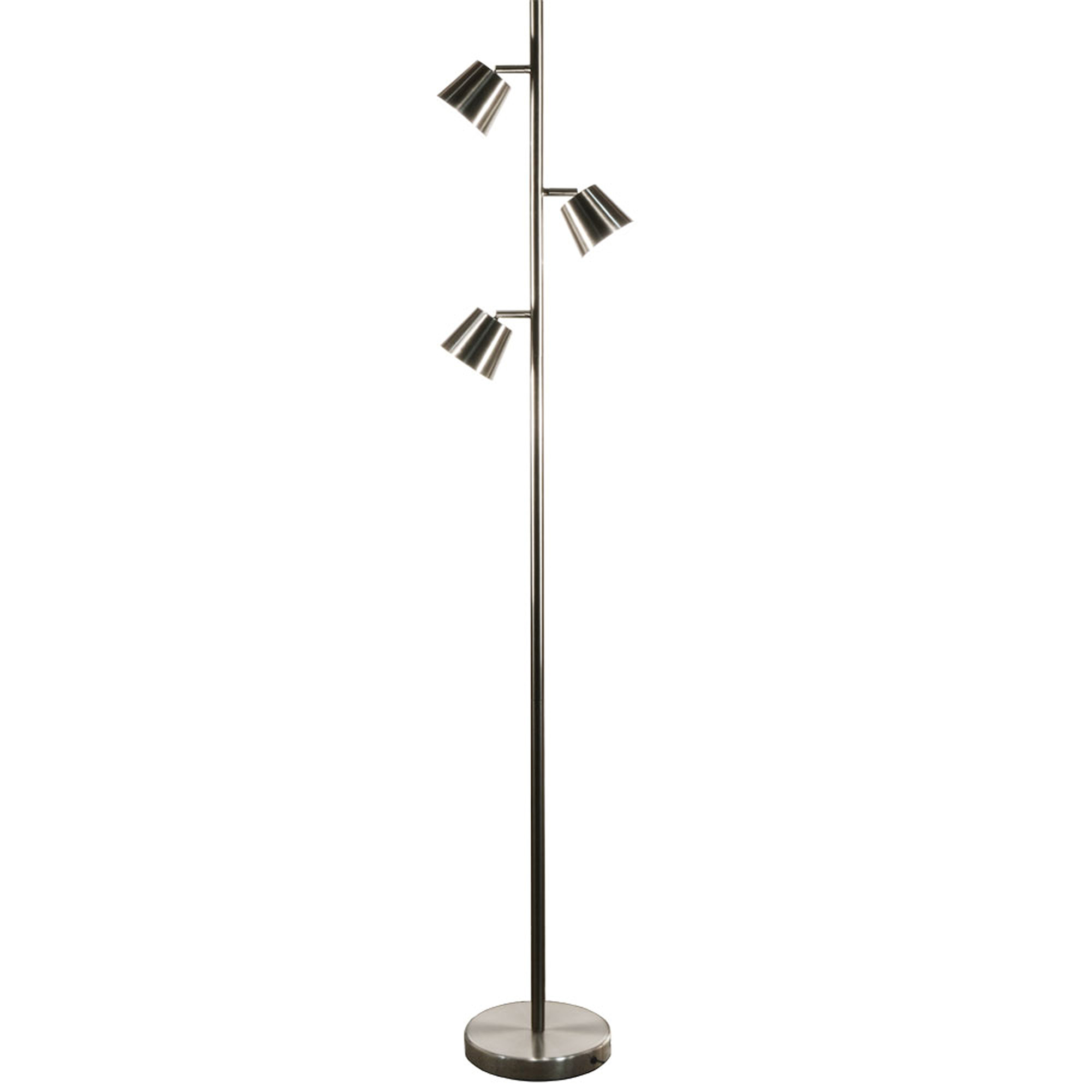 Photos - Chandelier / Lamp Dainolite 625LEDF 3 Light 62" Tall LED Floor Lamp with Metal Shades Satin Chrome Lamps Floor Lamps 625LEDF-SC