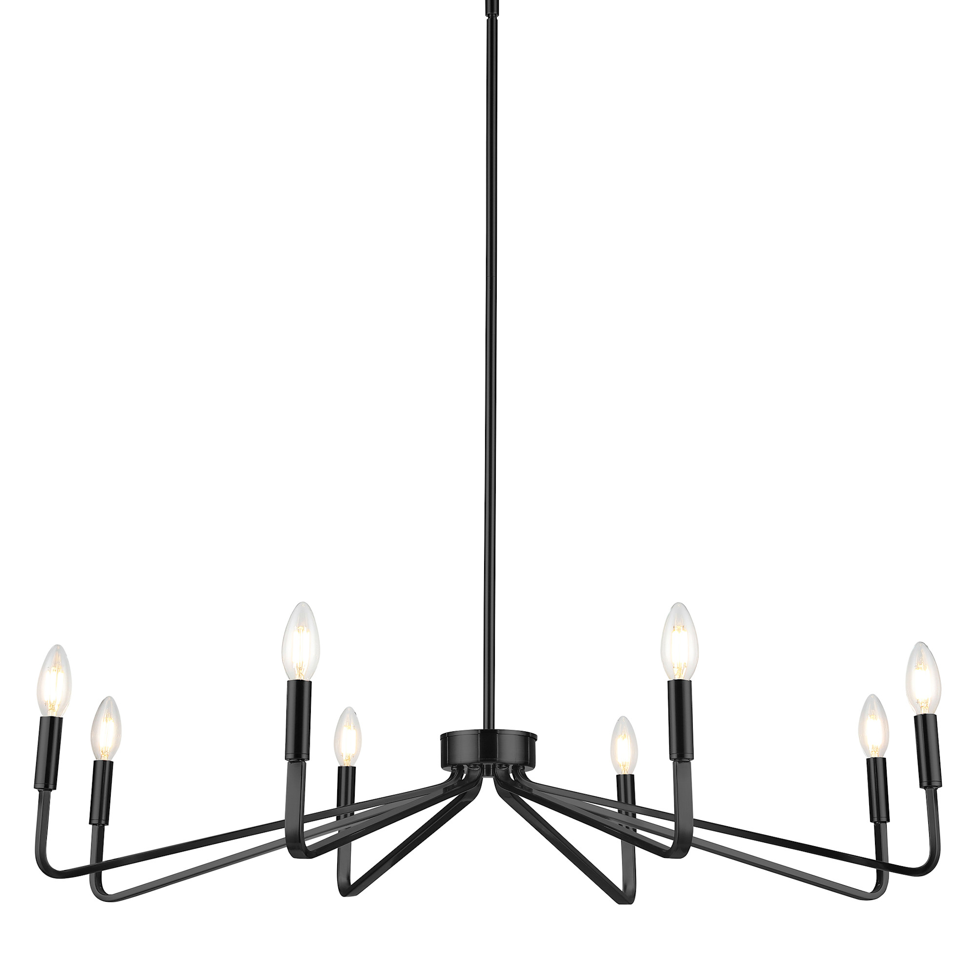 Photos - Chandelier / Lamp Clayton Dainolite CLN-388C  8 Light 38" Wide Chandelier Matte Black Indoor Lighting Chandeliers CLN-388C-MB 