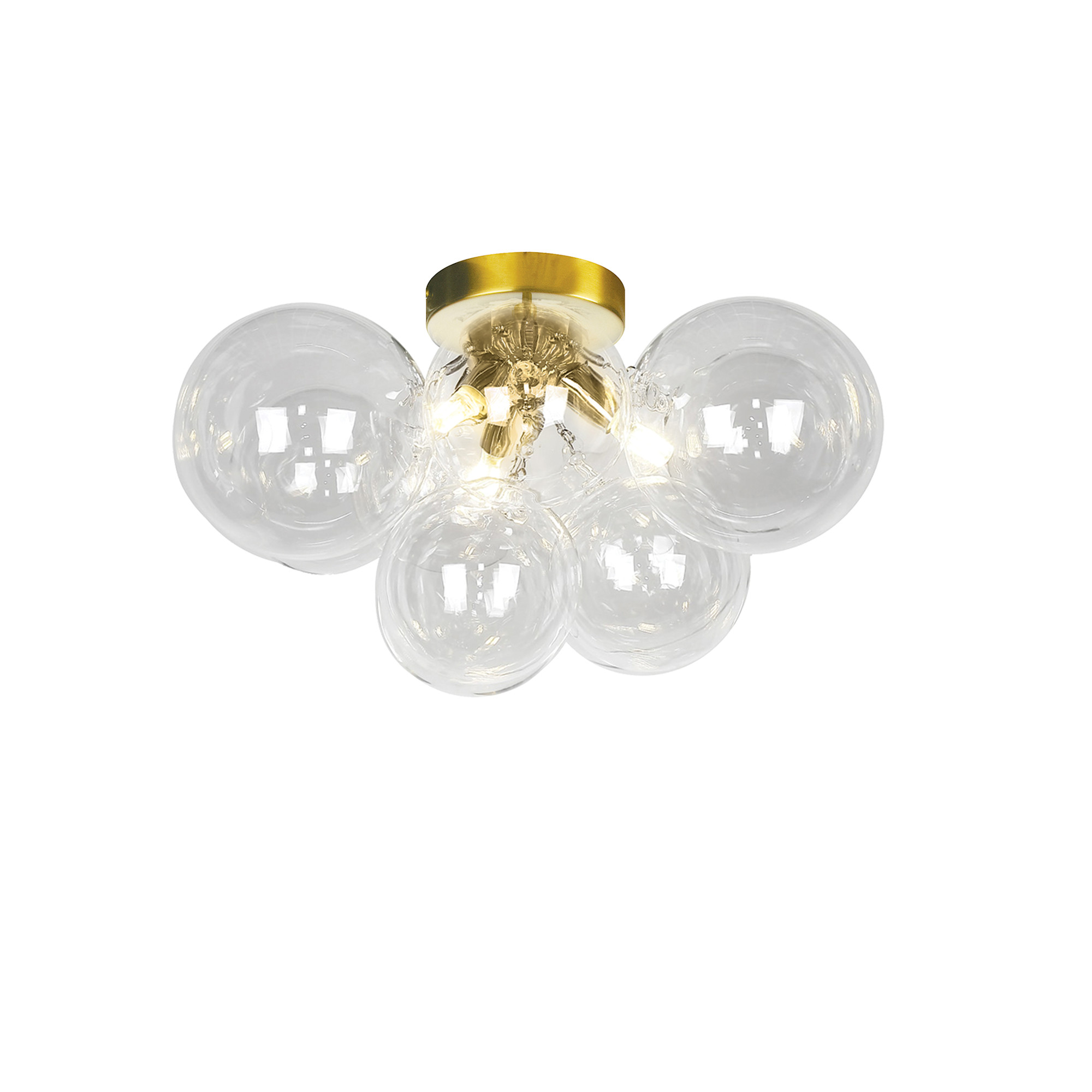 Photos - Chandelier / Lamp Comet Dainolite CMT-143FH-CLR  3 Light 14" Wide Semi-Flush Ceiling Fixture Aged Brass Indoor Lighting Ceiling Fixtures Semi-F 