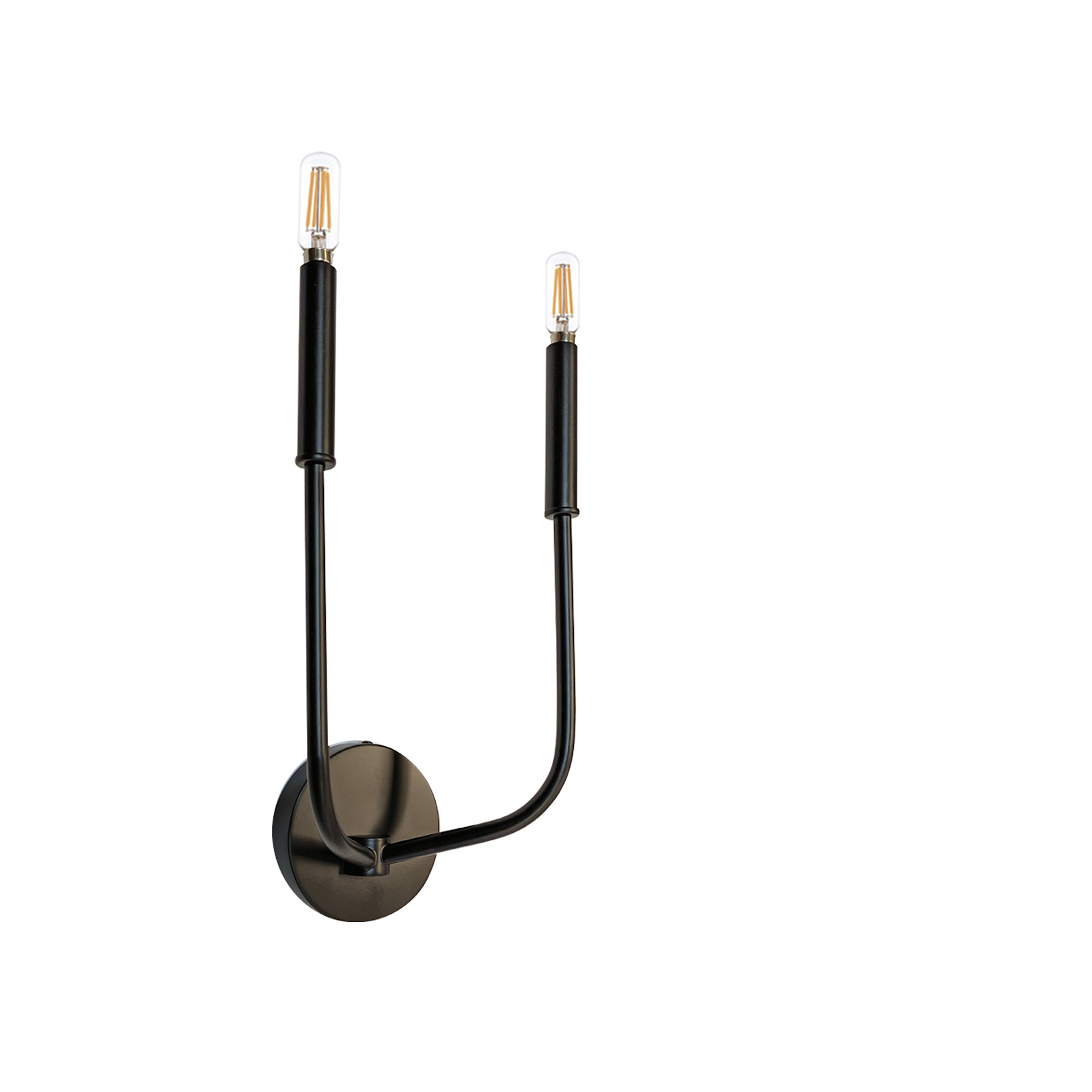 Photos - Chandelier / Lamp Dainolite ELN-152W Eleanor 2 Light 15" Tall Wall Sconce Matte Black Indoor Lighting Wall Sconces ELN-152W-MB