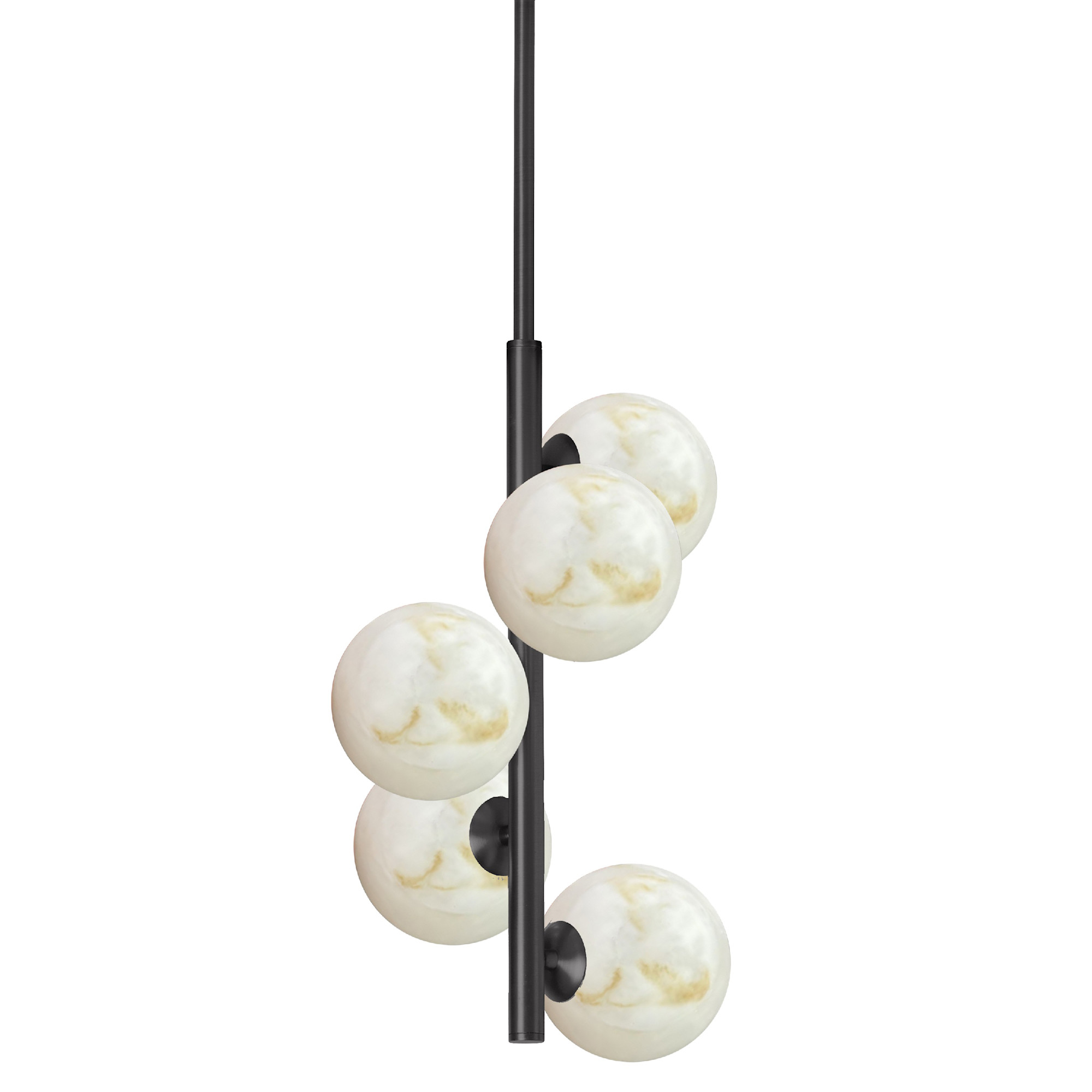 Photos - Chandelier / Lamp Giovanna Dainolite GVA-175P  5 Light 11" Wide Multi Light Pendant Matte Black / Alabaster Indoor Lighting Pendants GVA-175P-M 