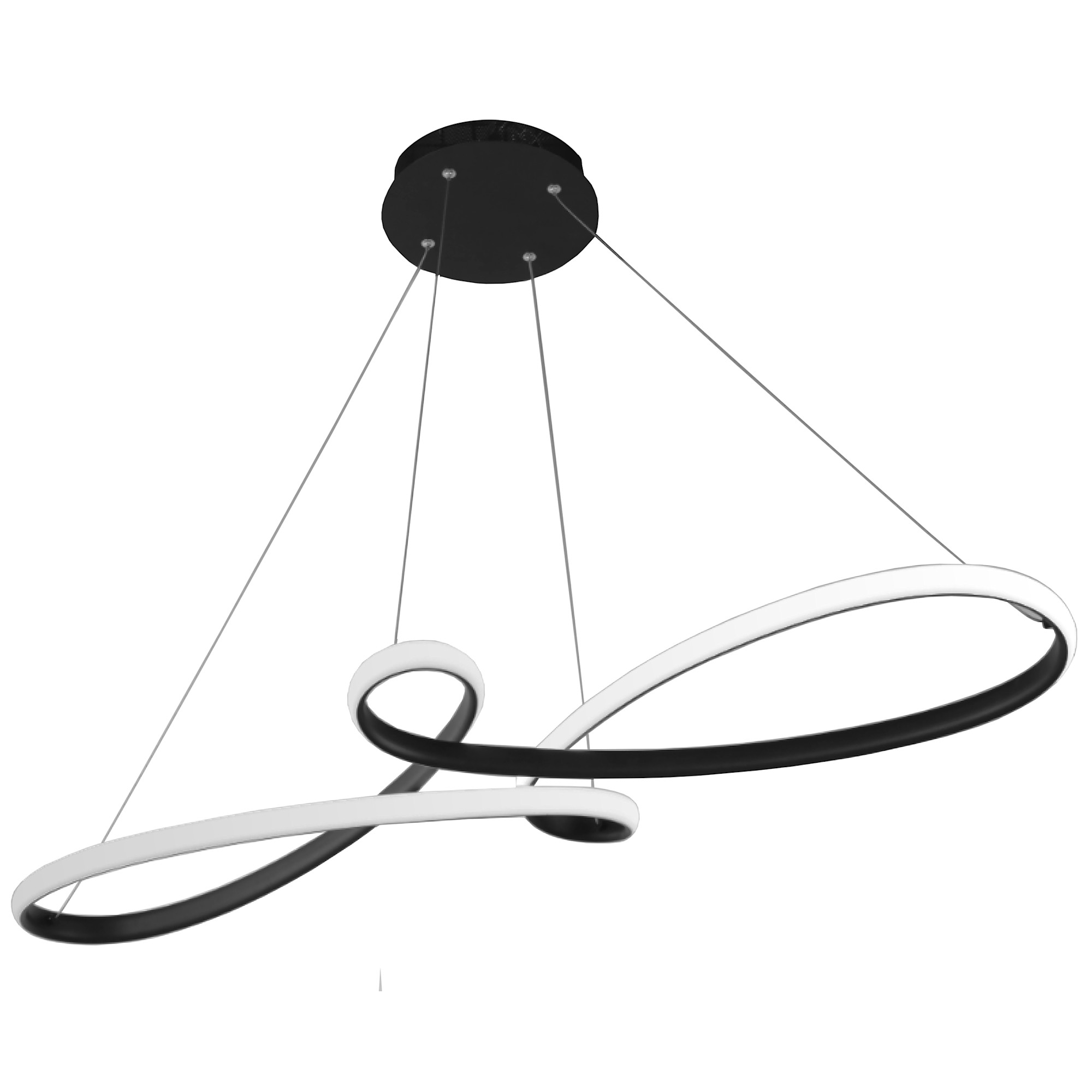 Photos - Chandelier / Lamp Nola Dainolite NOL-4350LEDHP  44" Wide LED Abstract Chandelier Matte Black Indoor Lighting Chandeliers NOL-4350LEDHP-MB 