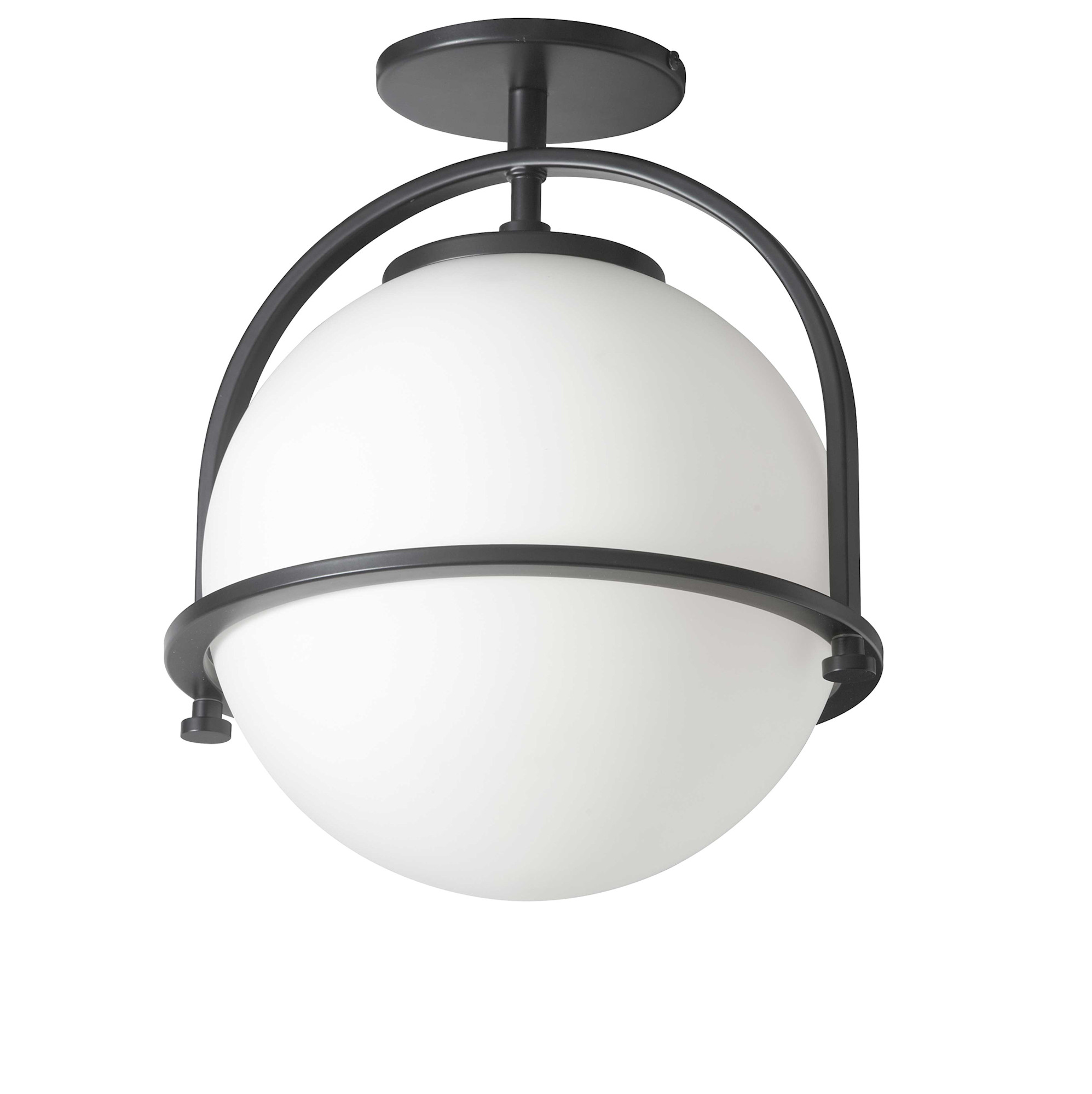 Photos - Chandelier / Lamp Wide Dainolite PAO-121SF Paola 12"  Semi-Flush Globe Ceiling Fixture Matte Black Indoor Lighting Ceiling Fixtures Semi-Flush 