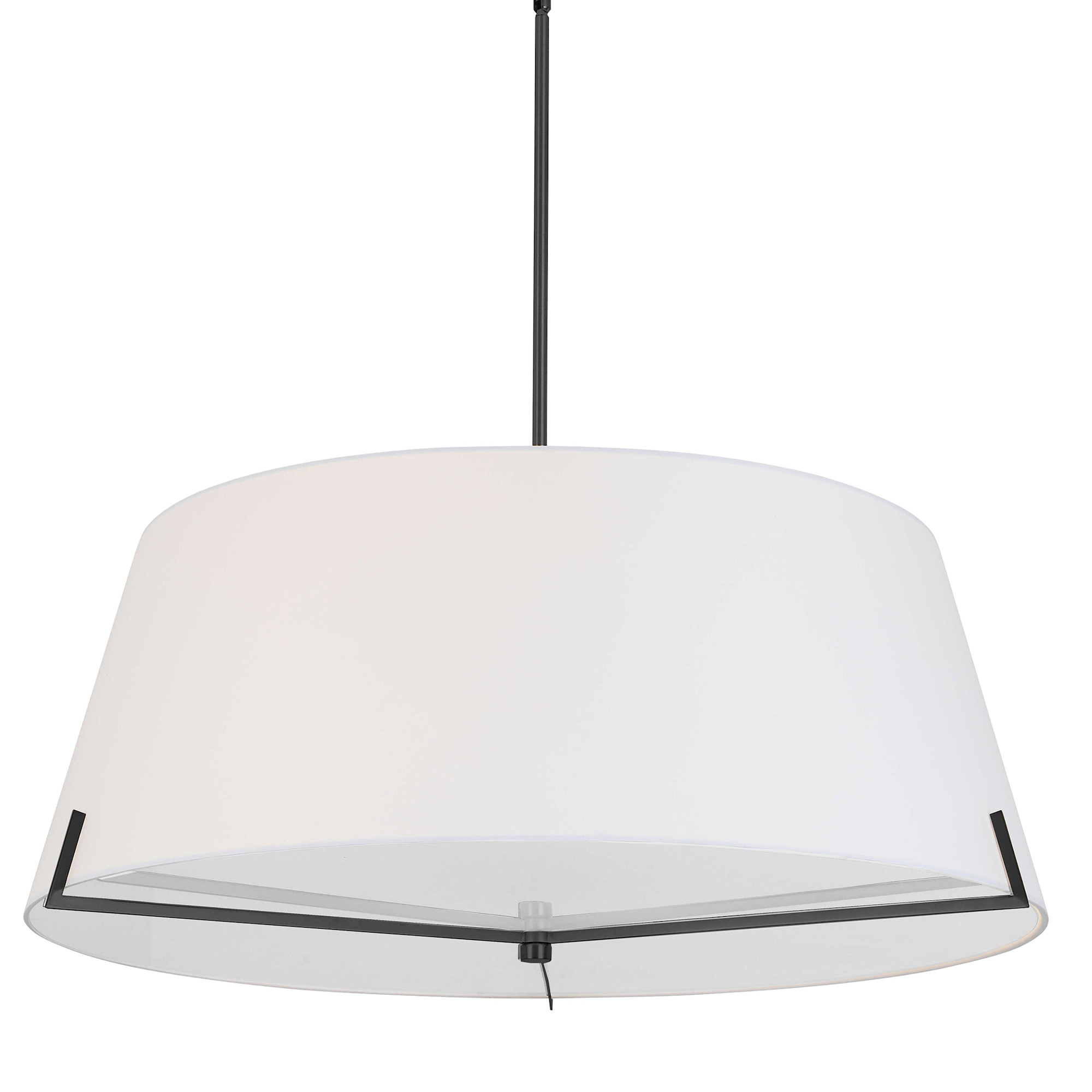Photos - Chandelier / Lamp Dainolite PST-324P-MB-WH Preston 4 Light 33" Wide Pendant Matte Black / White Indoor Lighting Pendants