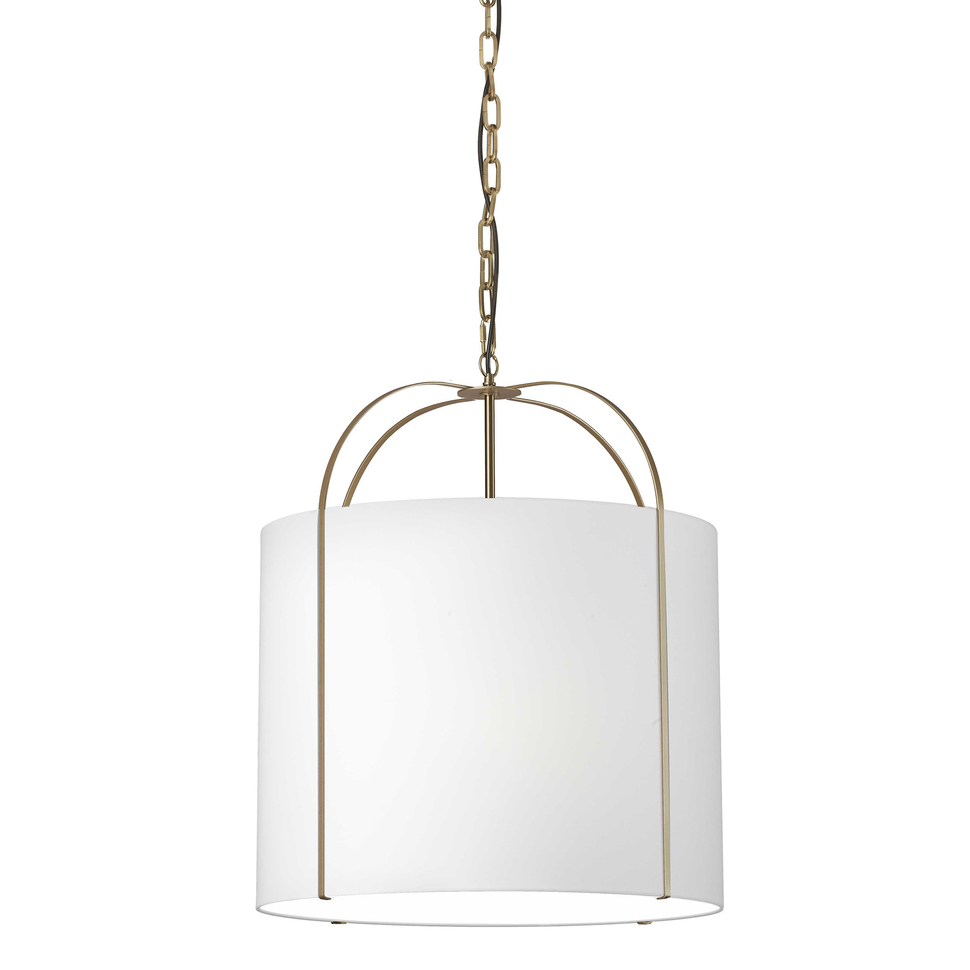 Photos - Chandelier / Lamp Dainolite QCY-221P Quincy 3 Light 22" Wide Pendant White / Gold Indoor Lighting Pendants QCY-221P-GLD-WH